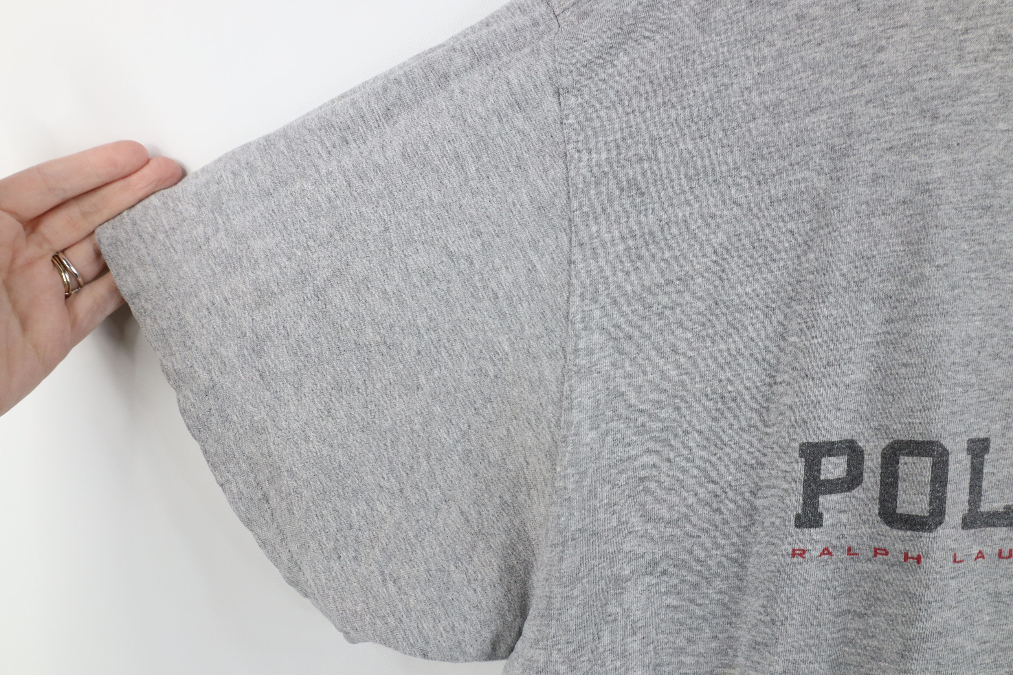 Ralph Lauren Vintage 90s Ralph Lauren Spell Out T-Shirt Heather Gray Size US XXL / EU 58 / 5 - 10 Thumbnail