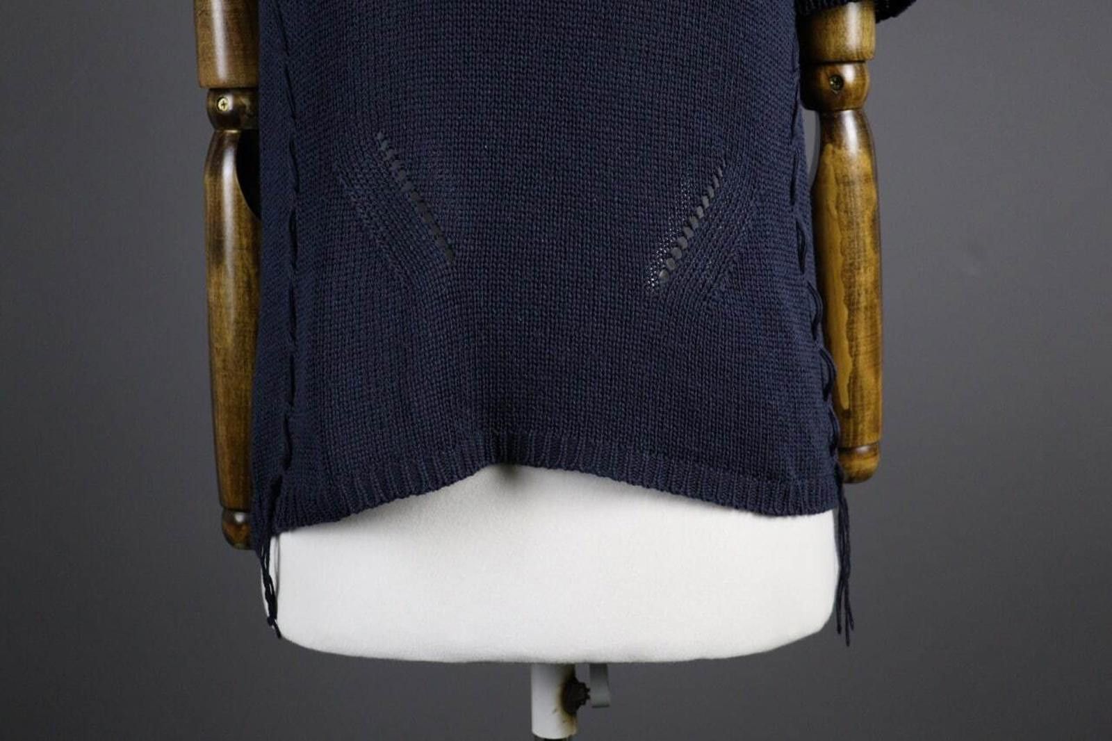 Designer Rolofs Linea Donna Distressed Chunky Knit Sweater Size M Size M / US 6-8 / IT 42-44 - 3 Thumbnail