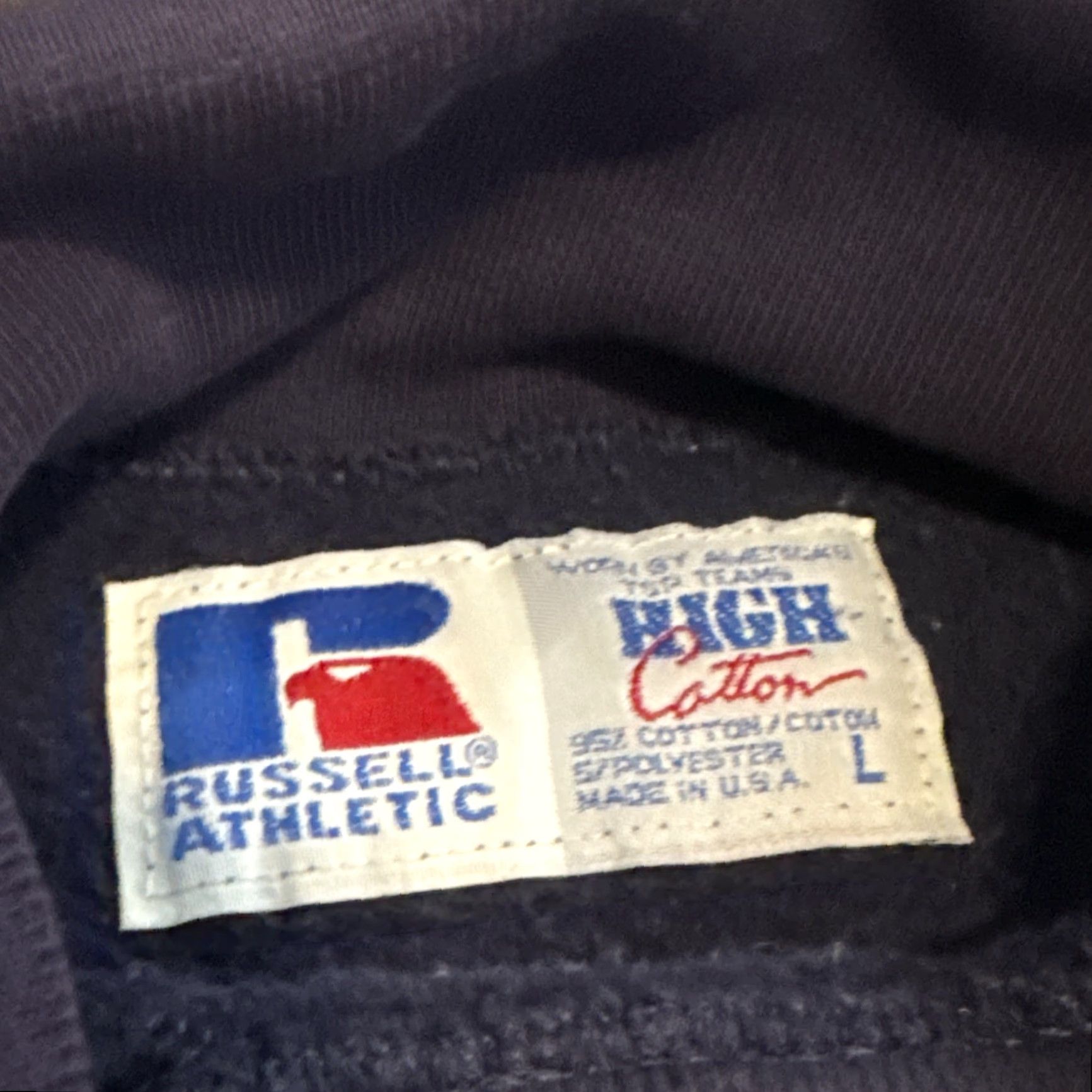 Russell Athletic VINTAGE 90s Russell Athletic Michigan Wolverines Turtleneck Sweatshirt L Mens Blue Shirt Size US L / EU 52-54 / 3 - 6 Thumbnail