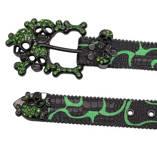 Japanese Brand Yukari x Kanon Western Toxic Skull Gothic Rhinestone Belts Size ONE SIZE - 5 Thumbnail