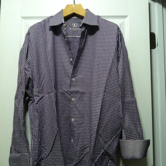 BUGATCHI BUGATCHI MENS PRE-OWNED COTTON CASUAL SHIRT SIZE: 17.5/34-35 Size US XL / EU 56 / 4 - 4 Thumbnail
