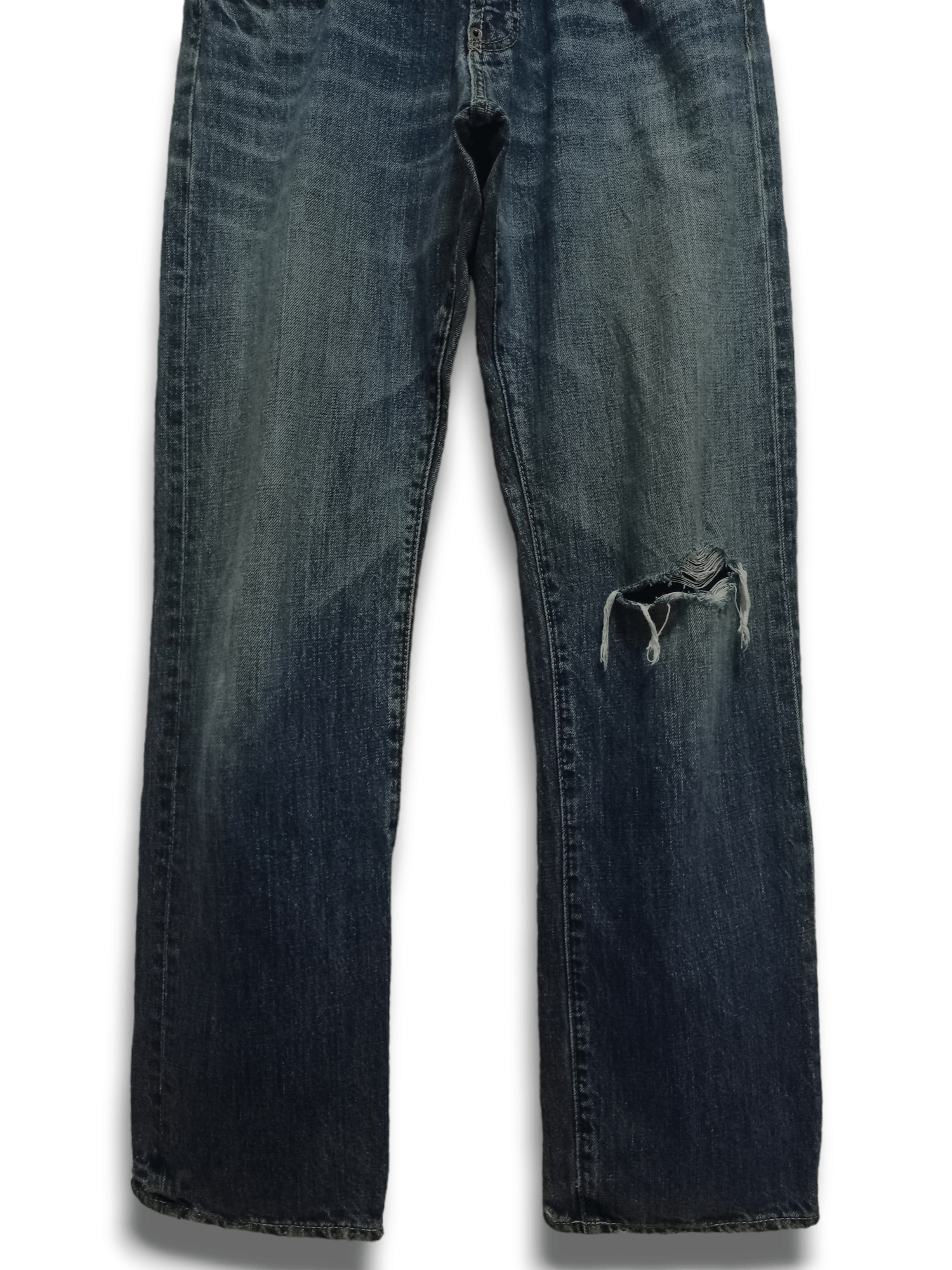 Japanese Brand Vintage Japanese Brand Buckle Back Distressed Loose Jeans Size US 32 / EU 48 - 6 Thumbnail