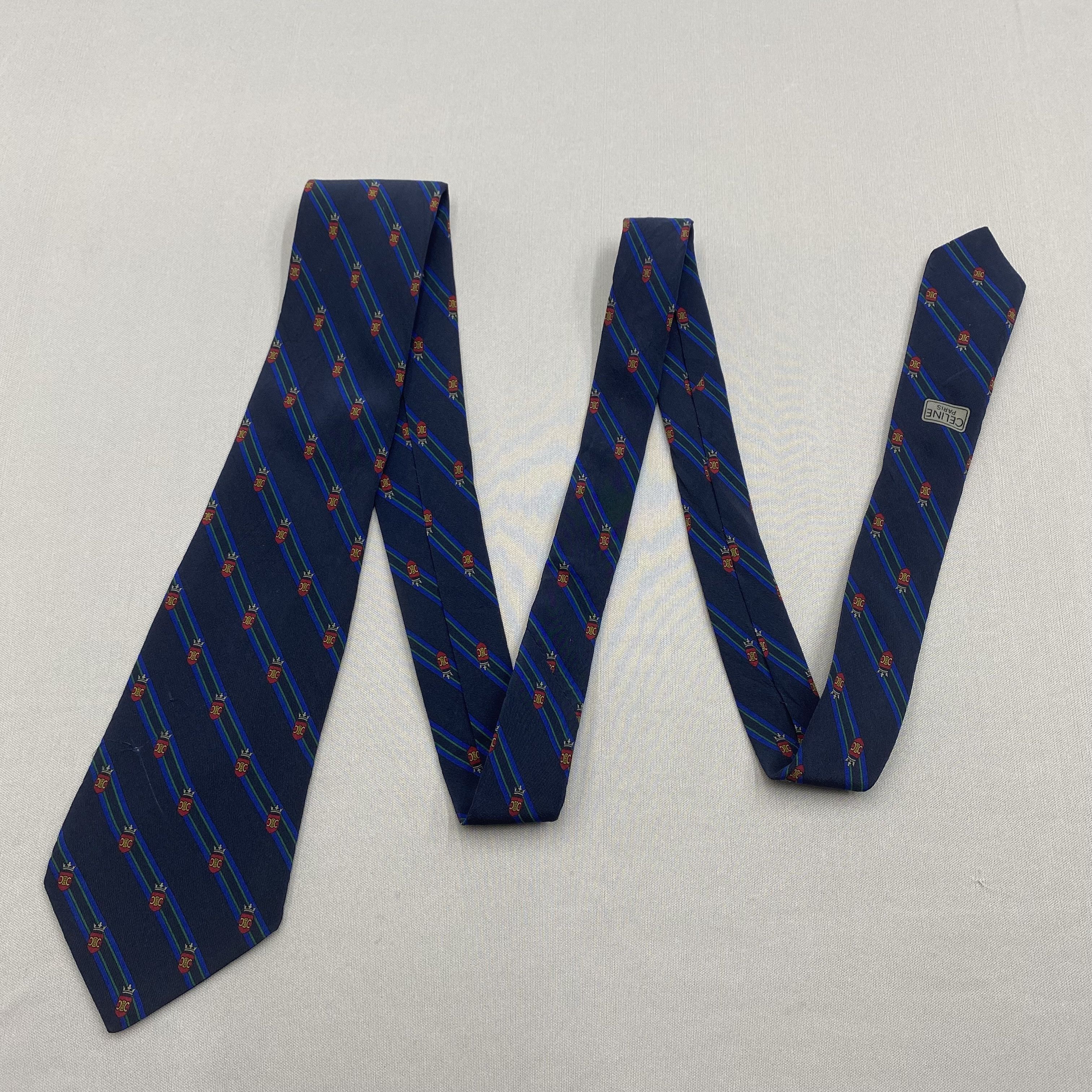Celine Vintage Celine SILK Necktie Cravate Pure Silk Neck Tie Size ONE SIZE - 5 Thumbnail