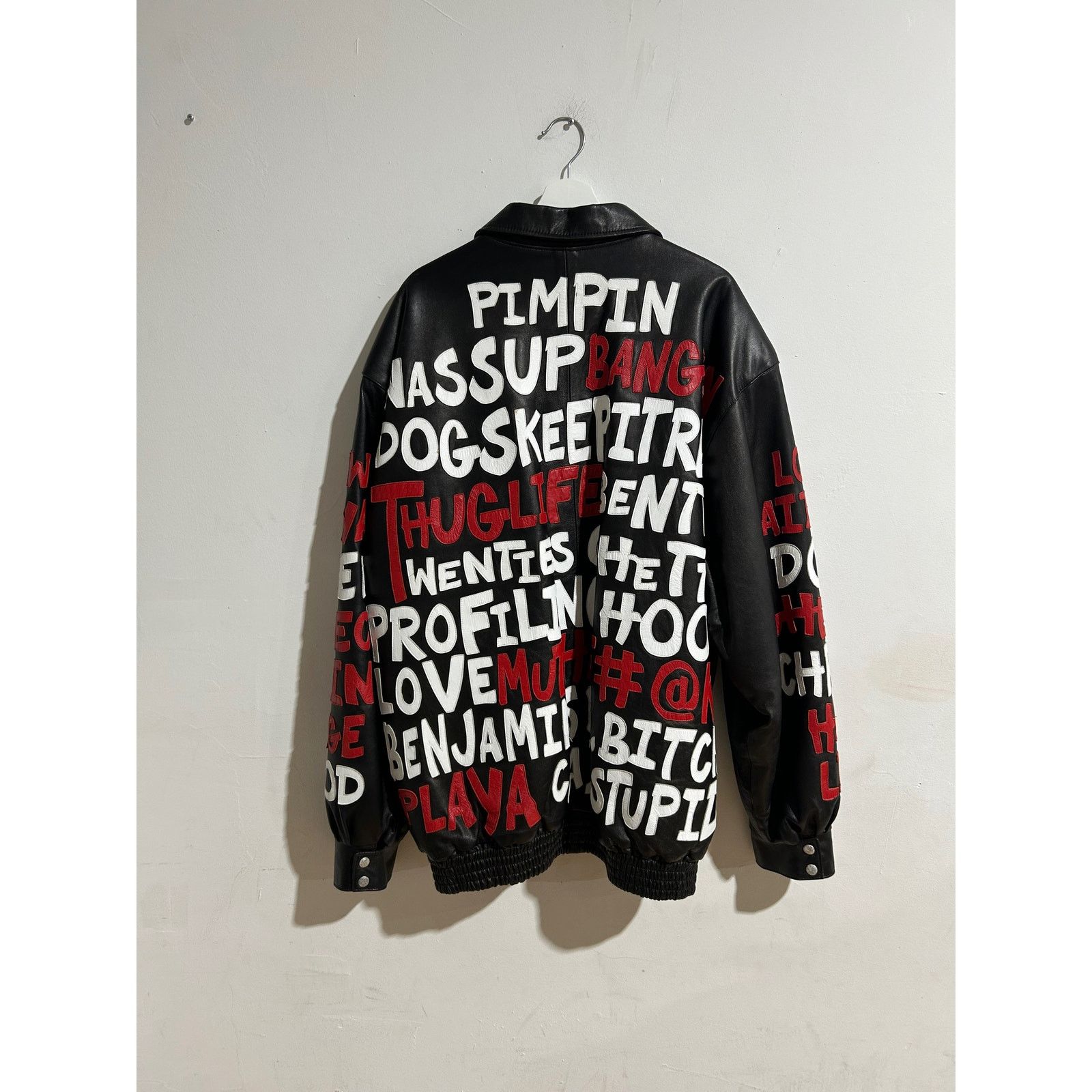 Jeff Hamilton JEFF HAMILTON HIP HOP MUSIC LYRICS LEATHER JACKET Size US XXL / EU 58 / 5 - 2 Thumbnail