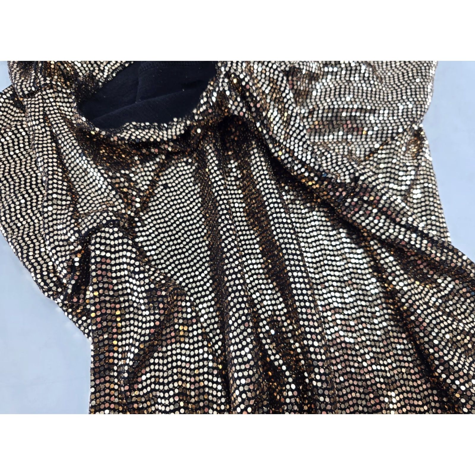 Kasper Kasper Blouse - Women’s Shine Dot Ruffle SLV - Black/Gold - Petite XL - 3/4 Sleeve - Round Neck - Pullover - NWT Size XL / US 12-14 / IT 48-50 - 6 Thumbnail