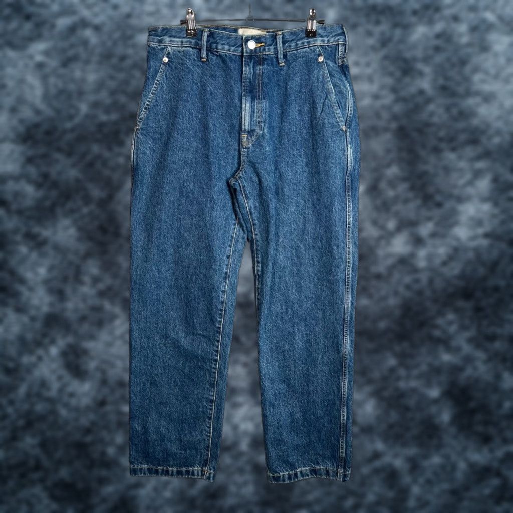 Everlane Everlane The Cinched Utility Jean High-Waist Tapered Fit Blue Denim Size 29 Womens Jeans 5-Pocket 30 Inseam 90s Theme Vintage No Size 30" / US 8 / IT 44 - 1 Thumbnail