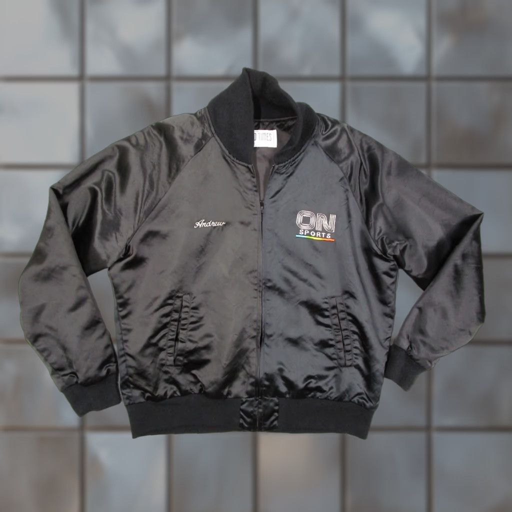 Vintage VINTAGE Fad Times Bomber Jacket Mens Large Black Satin Embroidered Retro Sports 80s 90s Size US L / EU 52-54 / 3 - 1 Thumbnail