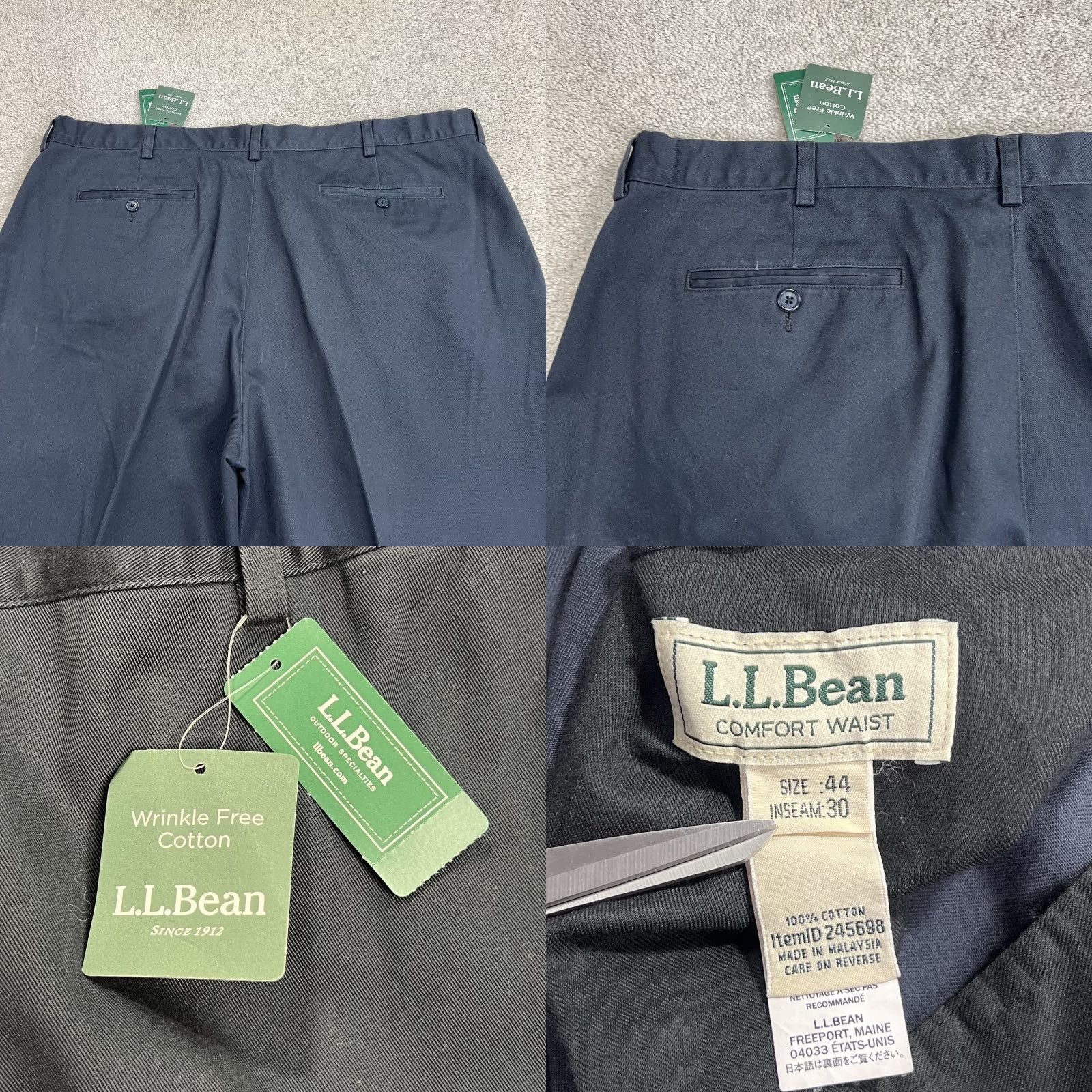 Vintage VINTAGE? No. LL Bean Pants Mens 44x30 Navy Blue Wrinkle Free Cotton Chino NWT LL Bean Double L Chino Regular Straight Navy Blue Mens 44x30 Pants Size US 44 / EU 60 - 8 Thumbnail