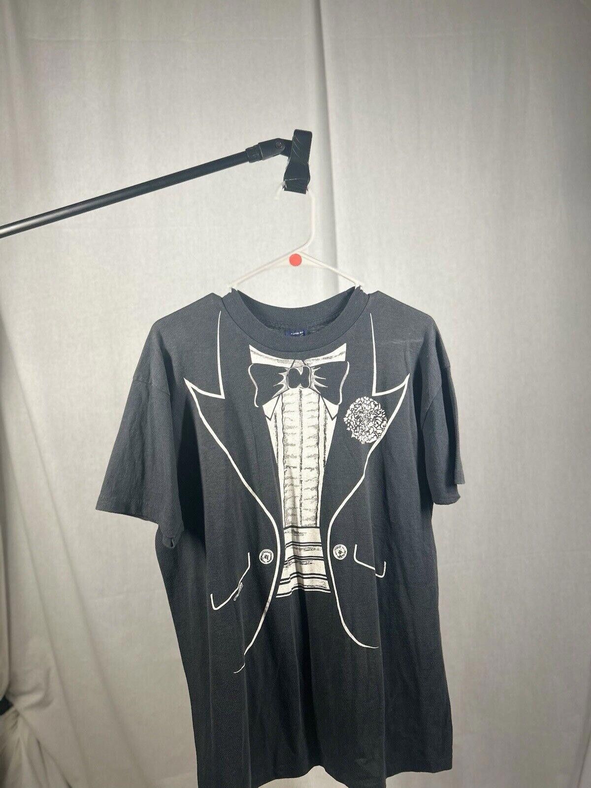 Designer 1980 Tuxedo Print Single Stitch T-Shirt By Sneakers Brand Size US XL / EU 56 / 4 - 1 Thumbnail