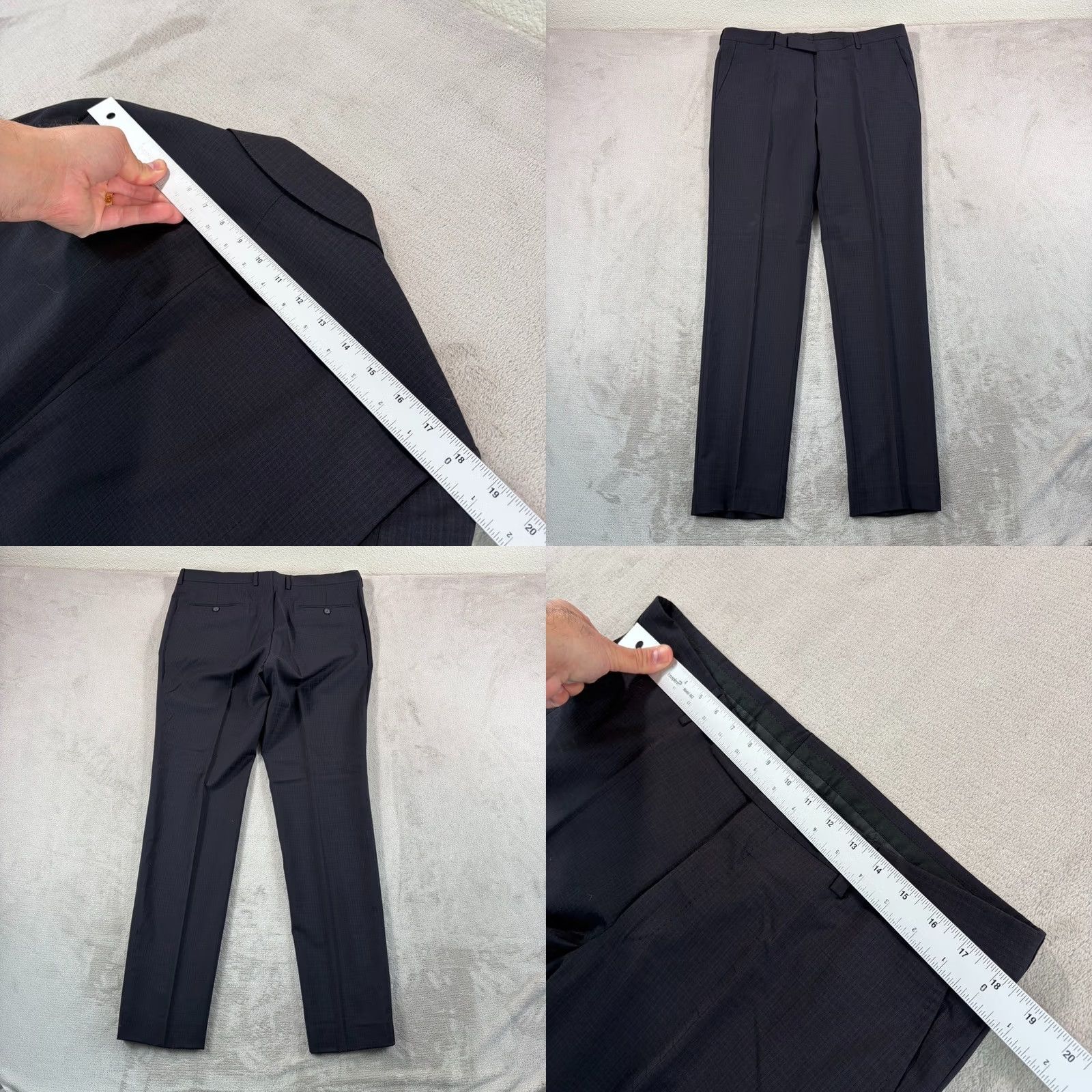Ermenegildo Zegna VINTAGE? Ermenegildo Z Zegna Drop 8 Wool Suit 2 Piece Black Purple Plaid 42L Pants 36x34 Size 42R - 10 Thumbnail