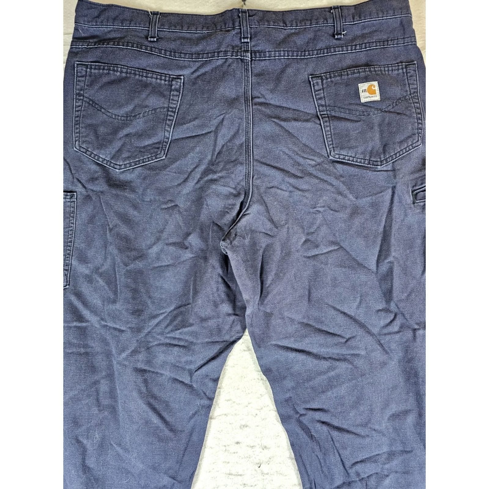 Carhartt VINTAGE: No (omit) Carhartt FR Jeans Loose Fit Flame Resistant Canvas FRB159 DNY Mens Sz 44x32 Blue Size US 44 / EU 60 - 5 Thumbnail