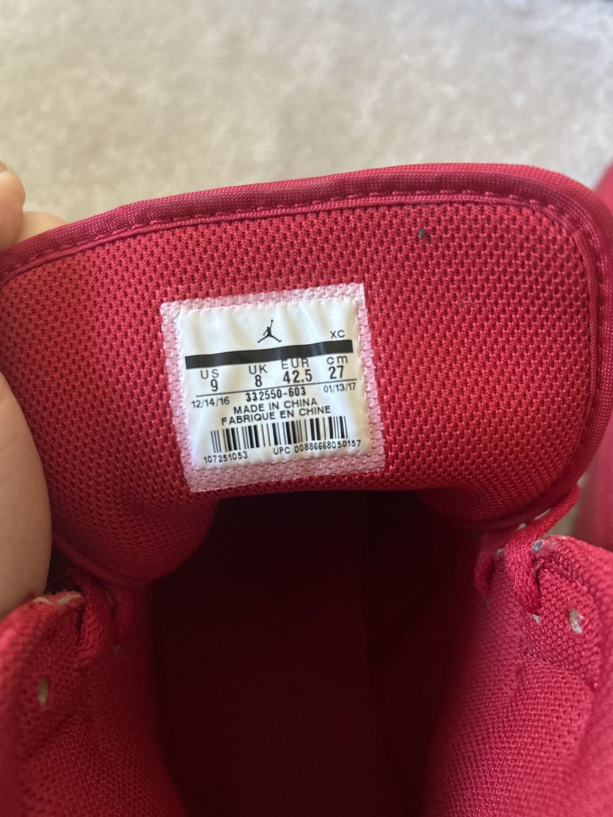 Jordan Brand Air Jordan 1 Retro High Red Suede Size US 9 / EU 42 - 4 Thumbnail