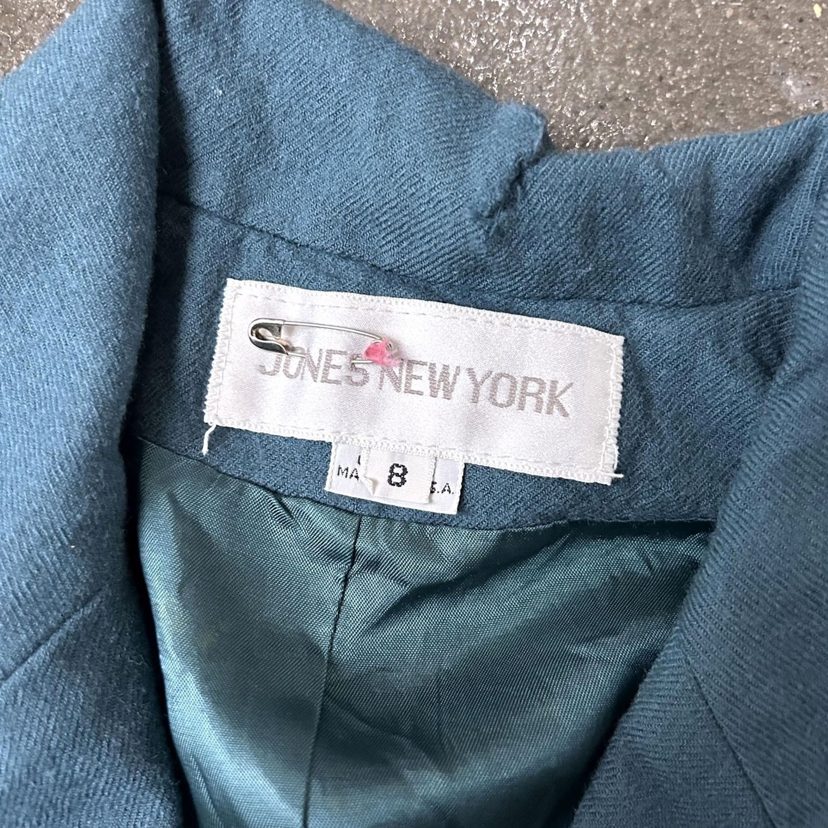 Jones New York VINTAGE Jones New York Blazer Womens 8 Teal 100% Wool Damaged US Made Blazer Woman Clothing Size M / US 6-8 / IT 42-44 - 3 Thumbnail