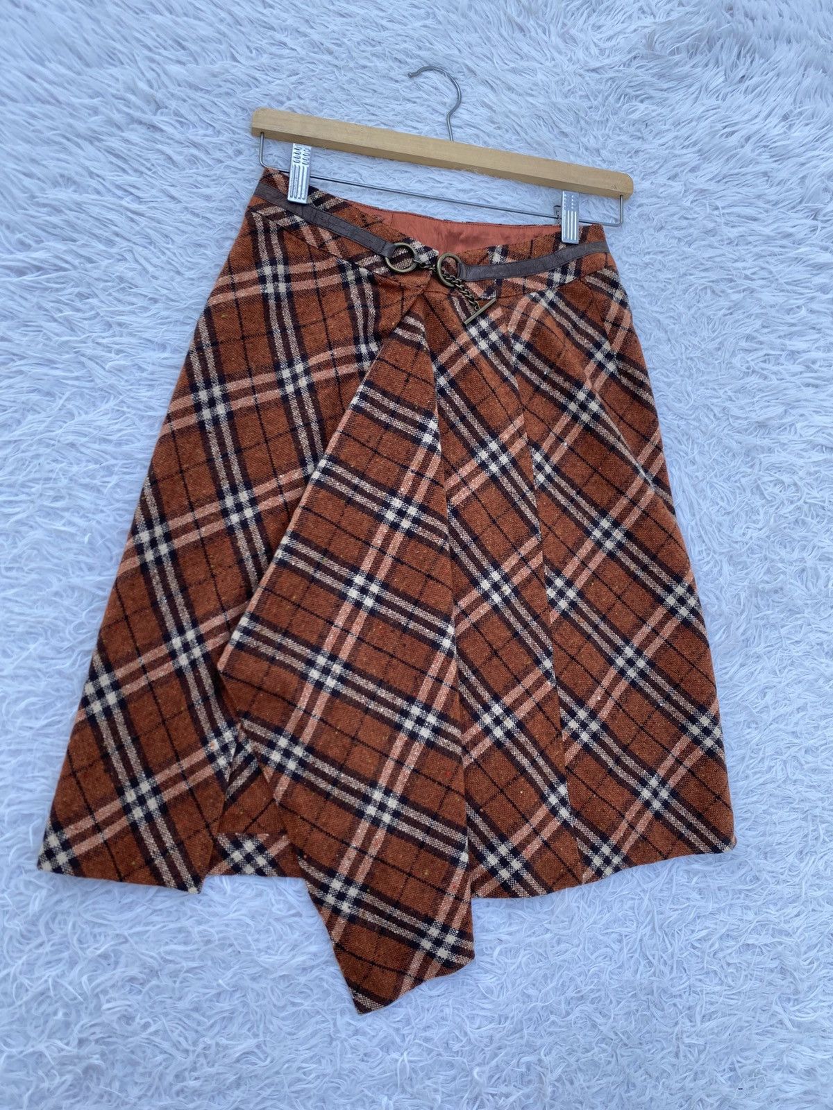 Burberry Rare Vintage 90s Burberry Checkered Wool Skirt Size 26" / US 2 / IT 38 - 2 Thumbnail