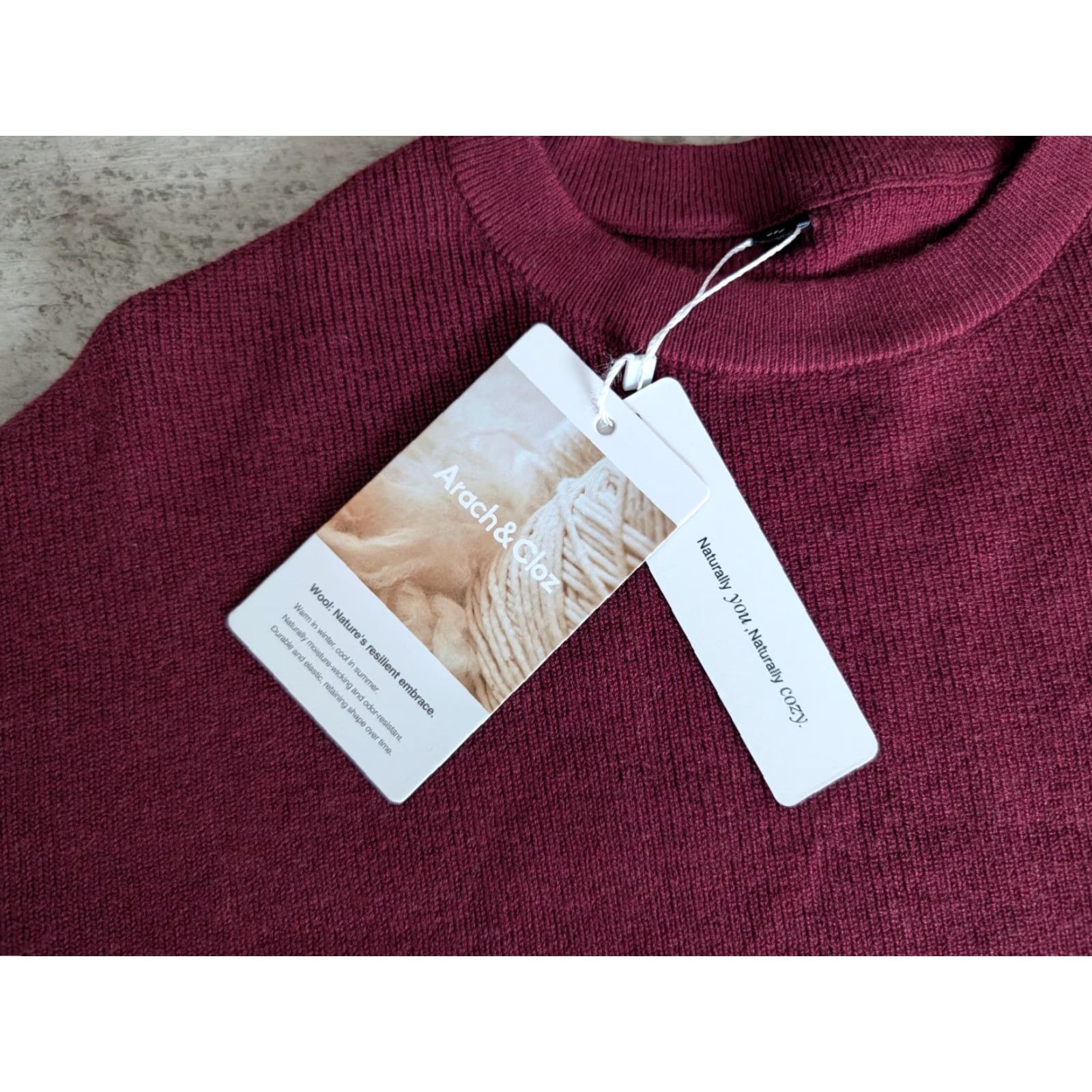 Vintage Arach & Cloz Sweater Men’s Dark Red Size Medium Wool Blend Crew Neck Long Sleeve Pullover Casual Formal Knit Size US M / EU 48-50 / 2 - 6 Thumbnail