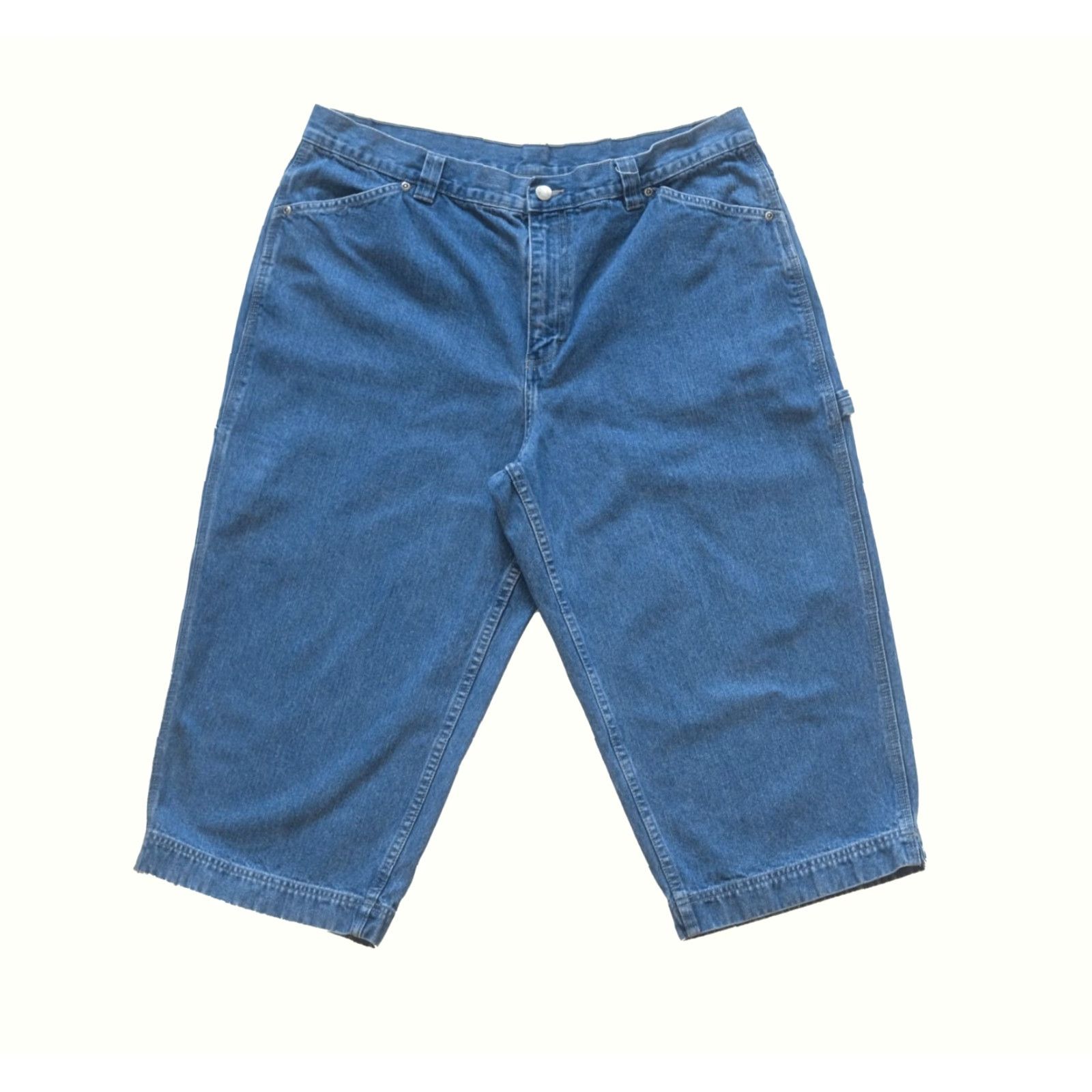 Lee VINTAGE LEE RIVETED VTG Y2K 90s BLUE JEAN DENIM WIDE LEG RETRO BAGGY SHORTS MEN SZ 36x29 Size US 36 / EU 52 - 3 Thumbnail