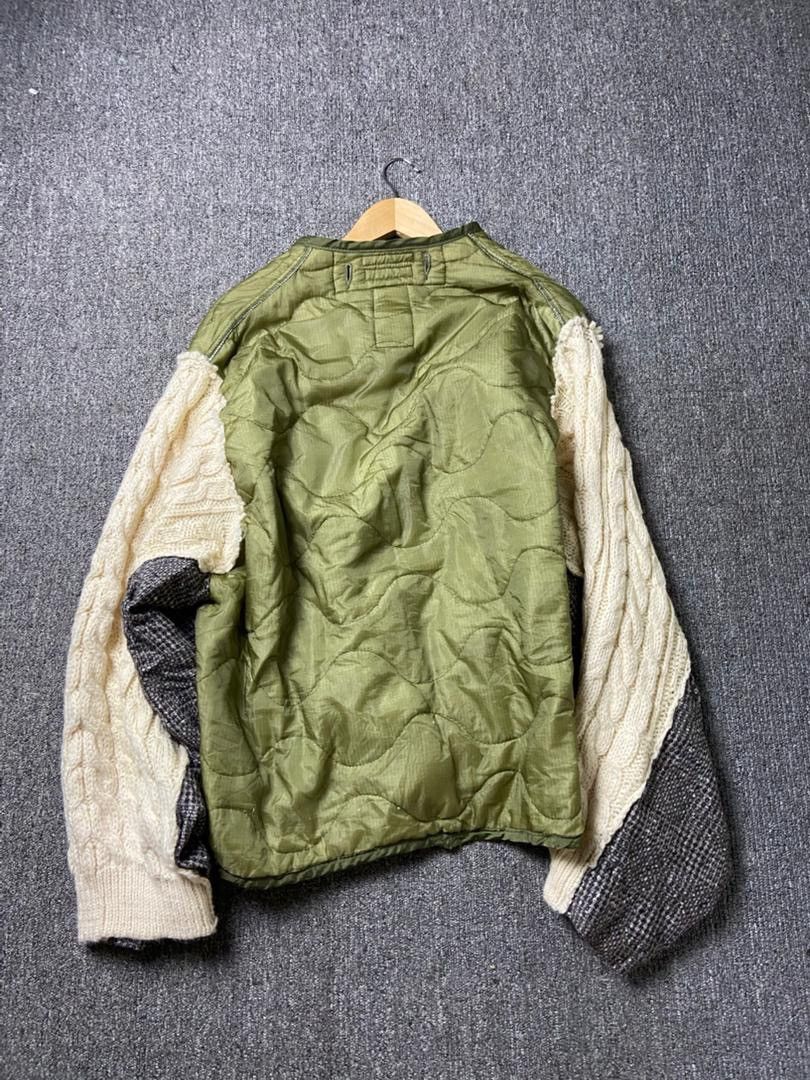 Japanese Brand Vinvin Temitemi Quilted Jacket with Knit Sleeves (200) Size US M / EU 48-50 / 2 - 2 Thumbnail