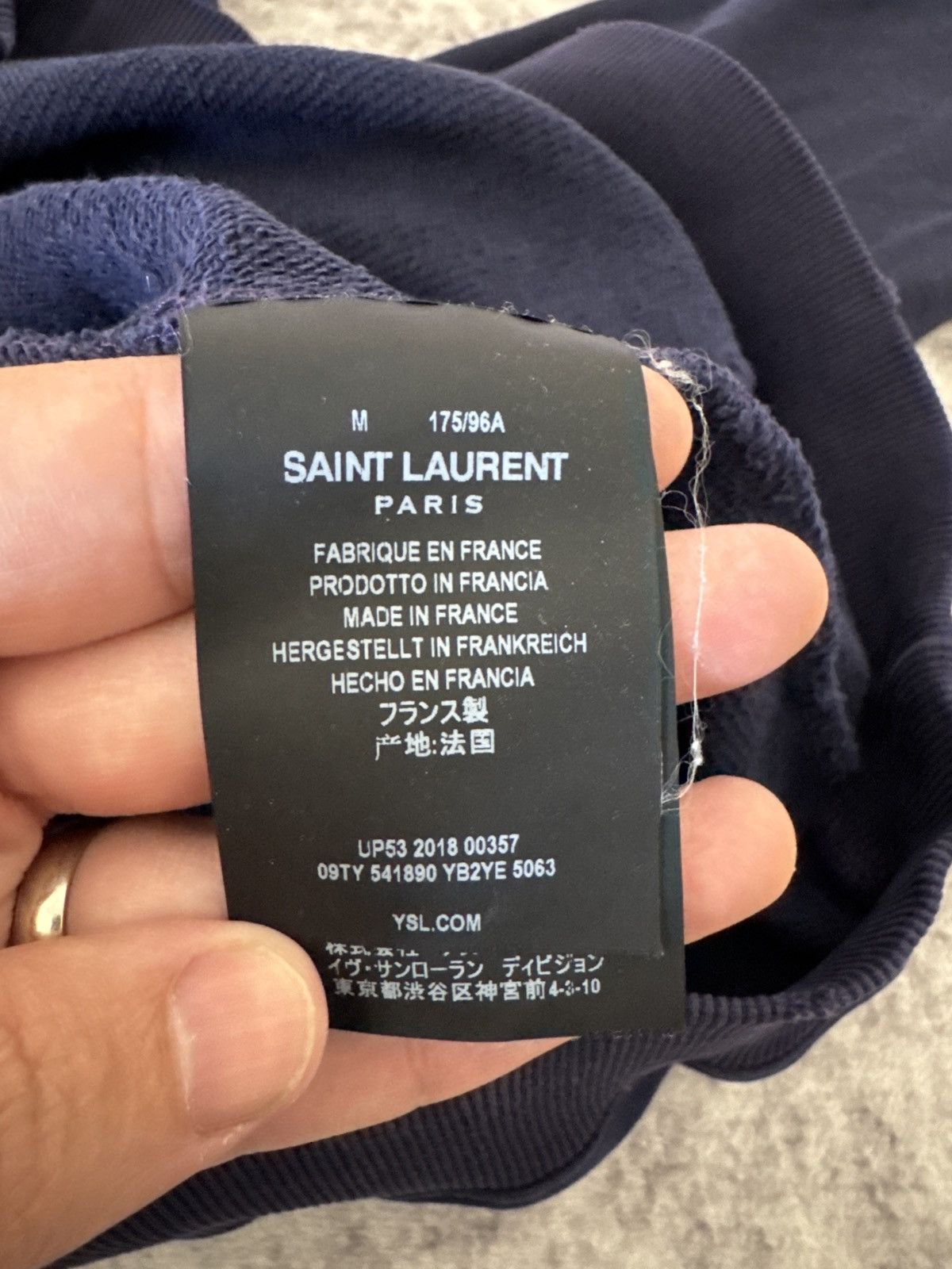 Saint Laurent Paris RARE Navy Saint Laurent Paris Hoodie M SLP Size US M / EU 48-50 / 2 - 7 Thumbnail