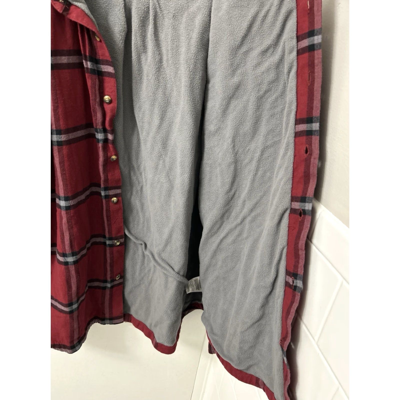 Vintage Columbia Shirt Jacket Mens Large Red Plaid Fleece Lined Shacket L/S Button-Up Chest Pocket Casual Fall Winter Size US L / EU 52-54 / 3 - 7 Thumbnail