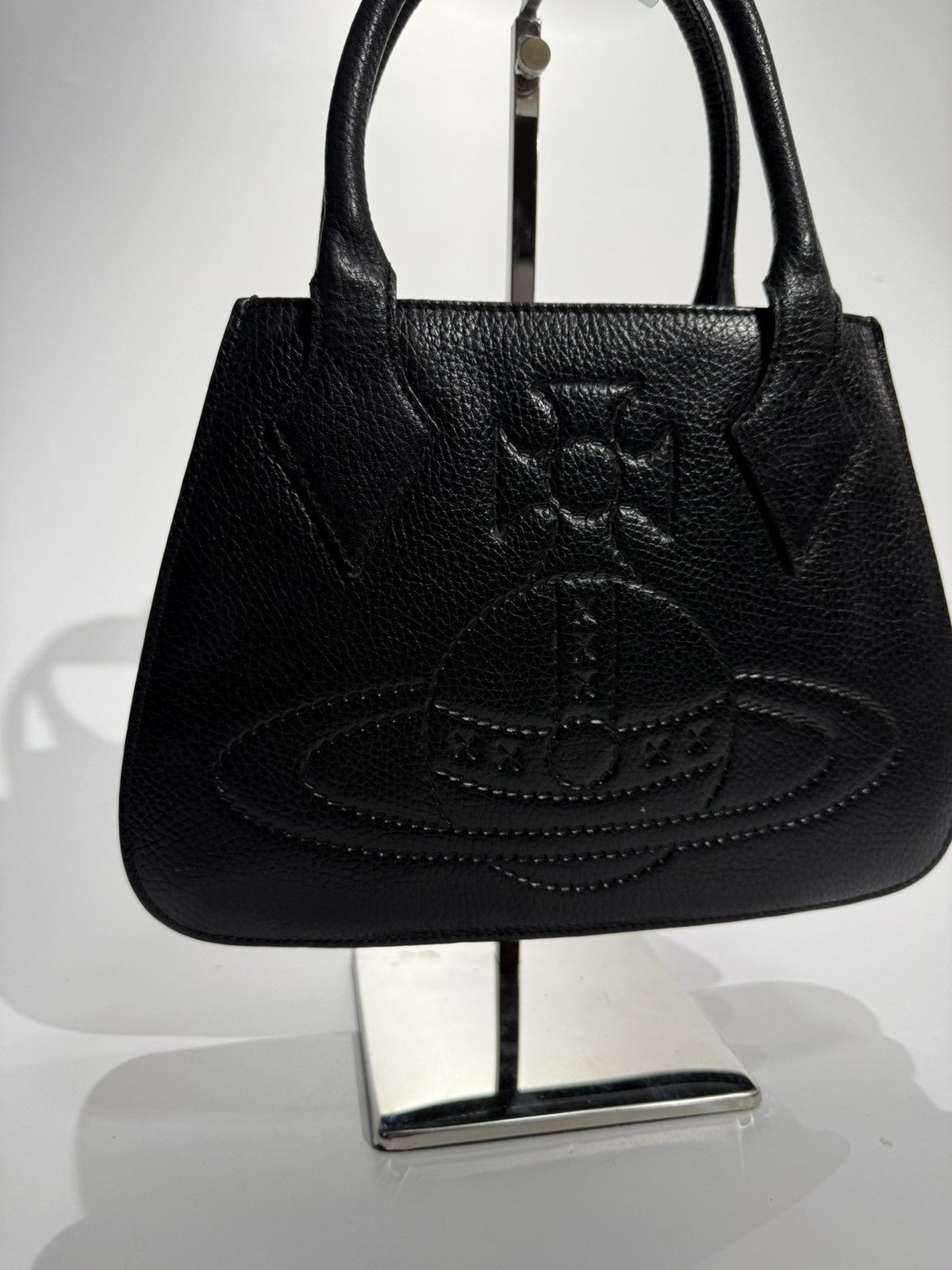 Vivienne Westwood Vivienne Westwood Orb Black Leather Hand Bag Size ONE SIZE - 2 Thumbnail