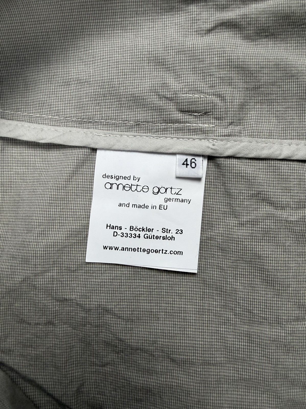 Annette Gortz Annette Görtz Rare Waxed Pants Gingham Beige L/XL Avantgarde Size 36" / US 14 / IT 50 - 20 Thumbnail
