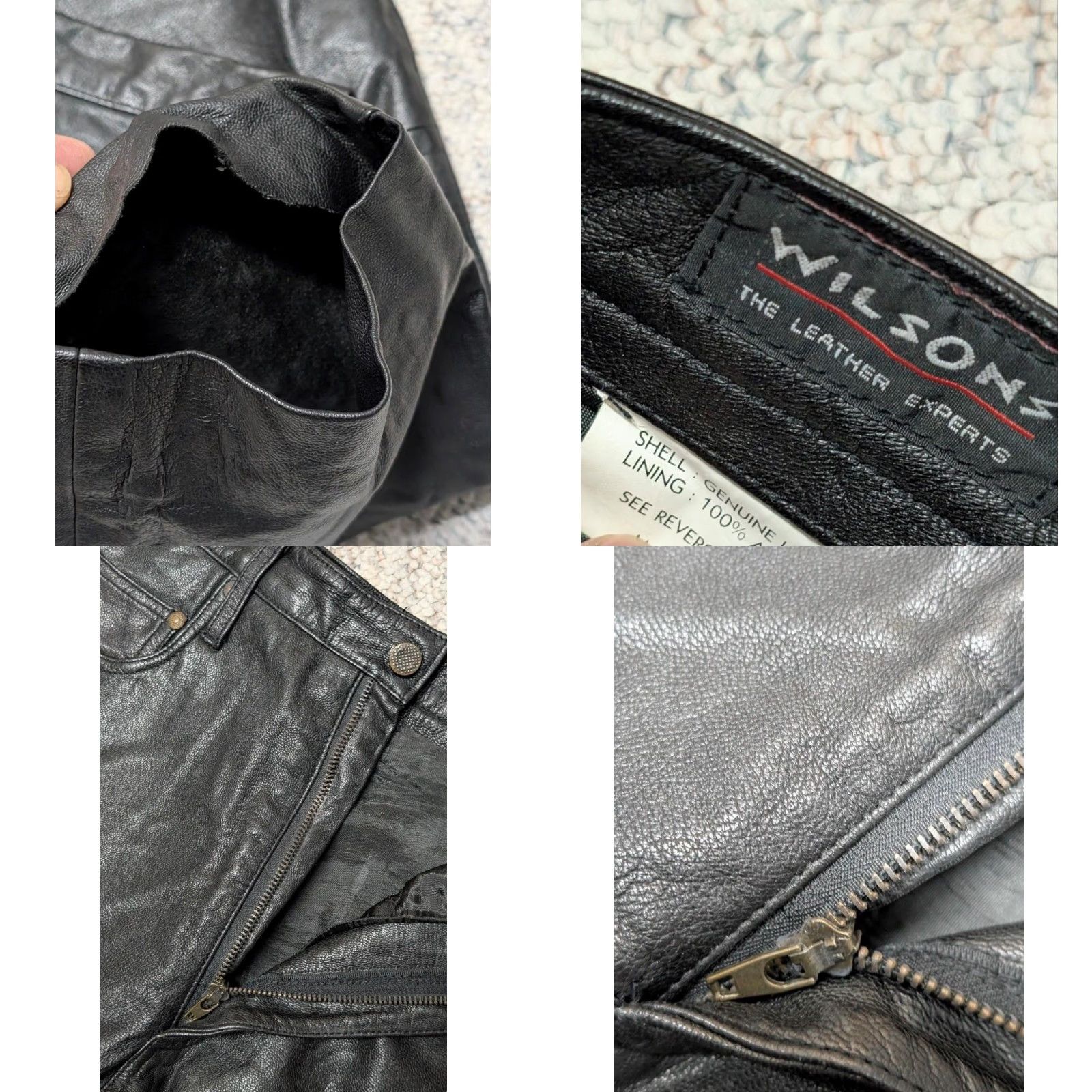Vintage VINTAGE Wilsons leather 32x30 black loose relaxed SKATE jeans 1990s pants Mens Size US 32 / EU 48 - 8 Thumbnail