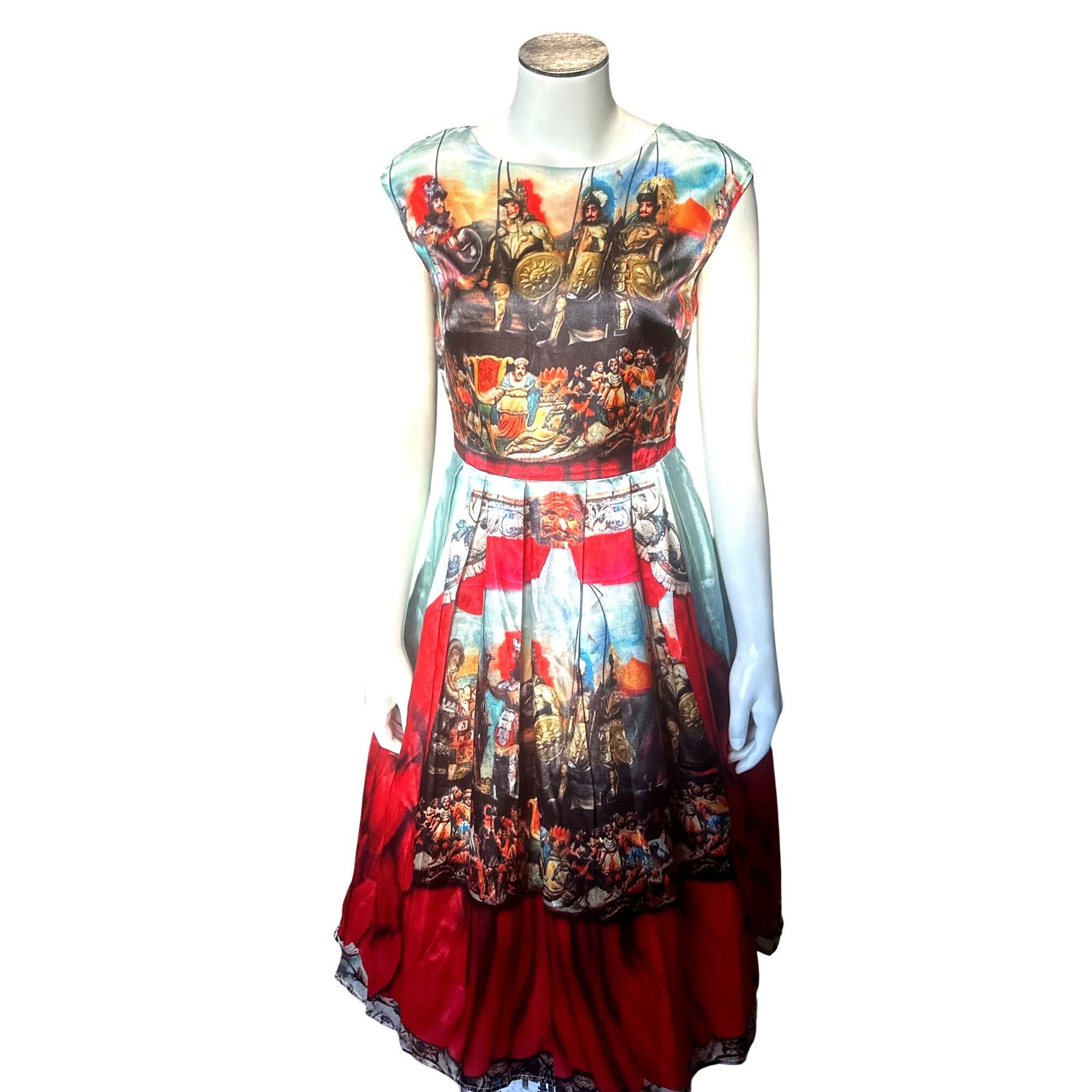 Other CCC Silk Cotton Medium Knights Scene Print Fit And Flare Mid Size M / US 6-8 / IT 42-44 - 2 Thumbnail
