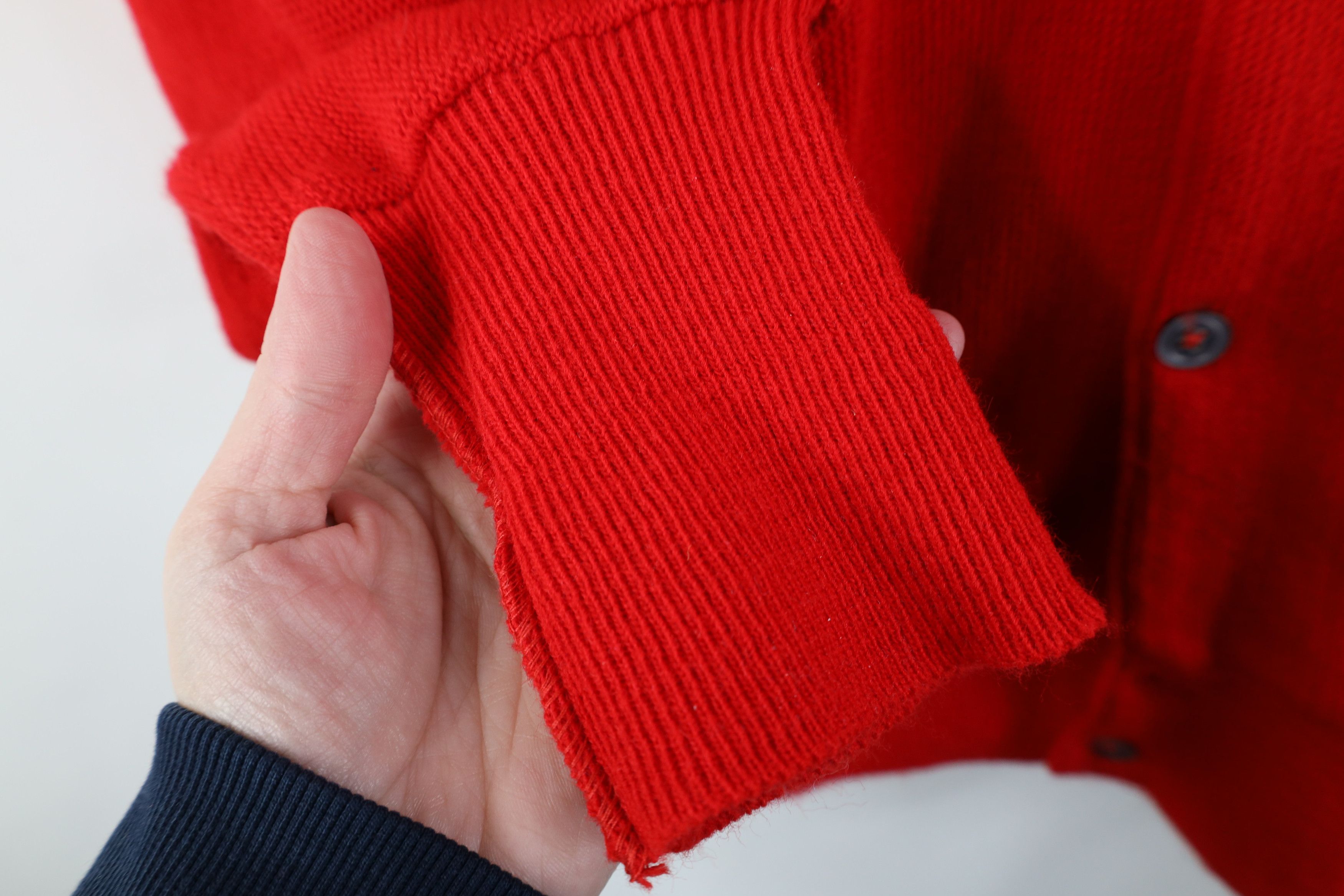 Izod Vintage 90s Izod Knit Button Cardigan Sweater Red Acrylic Size US L / EU 52-54 / 3 - 6 Thumbnail