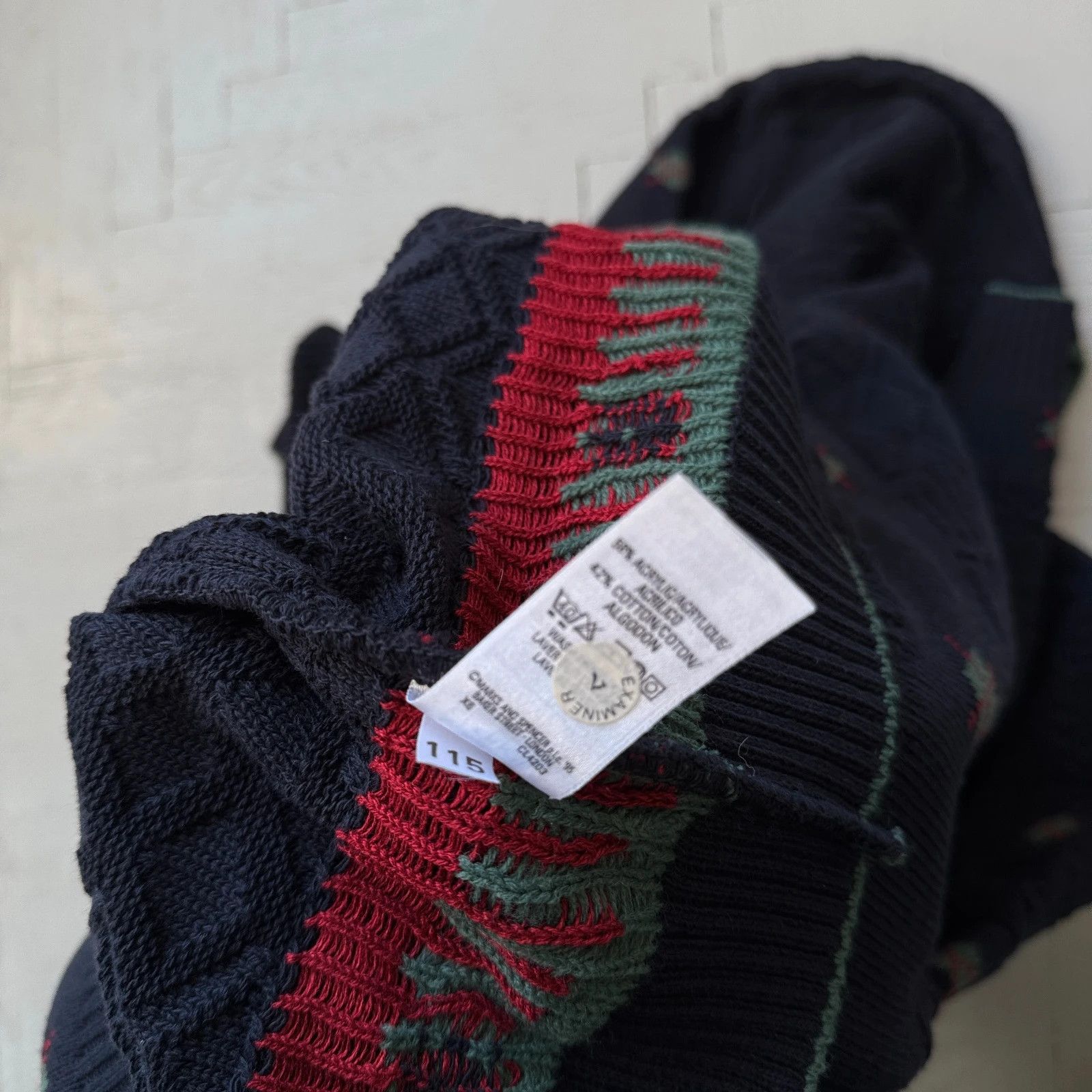 Vintage Vintage Chunky Knit Italian Cotton & Acrylic Sweater Size US XL / EU 56 / 4 - 7 Thumbnail