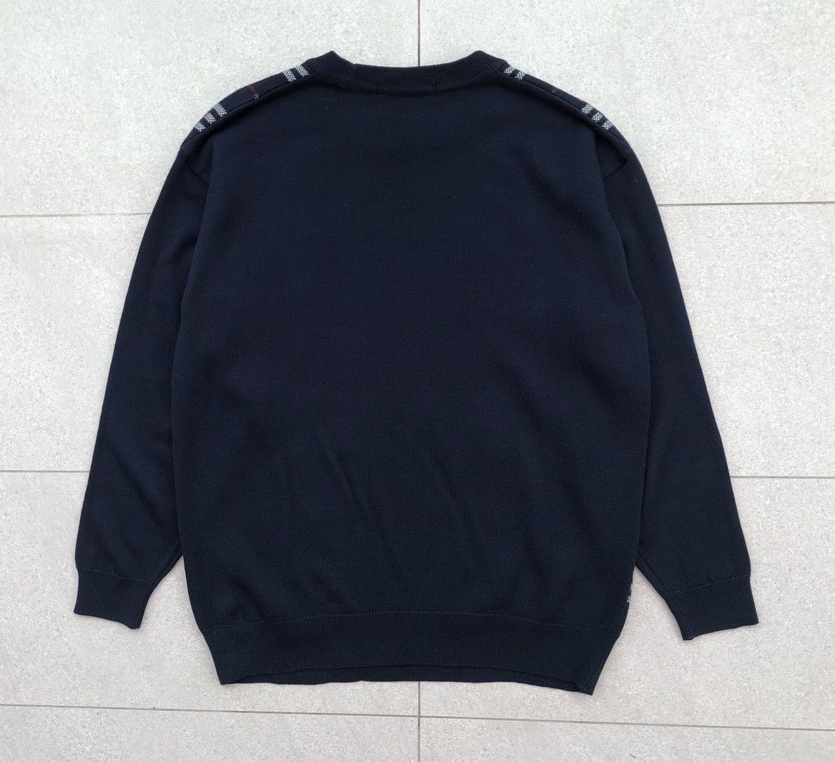 Burberry Vintage 90s Burberrys Novacheck Big Logo Cotton Knitwear Size US L / EU 52-54 / 3 - 4 Thumbnail