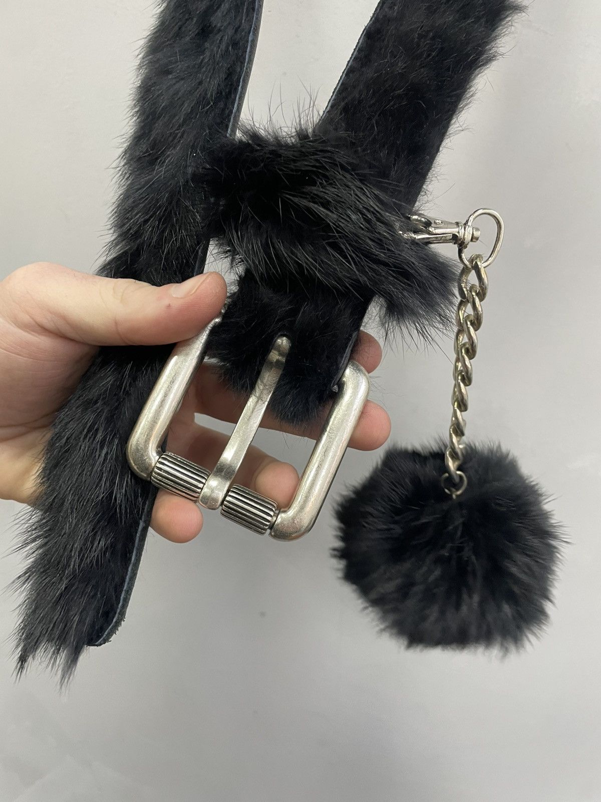 Japanese Brand CRAZY FUR FUZZY FUNKY LEATHER BELT JAPANESE 2000s Y2K Size ONE SIZE - 5 Thumbnail