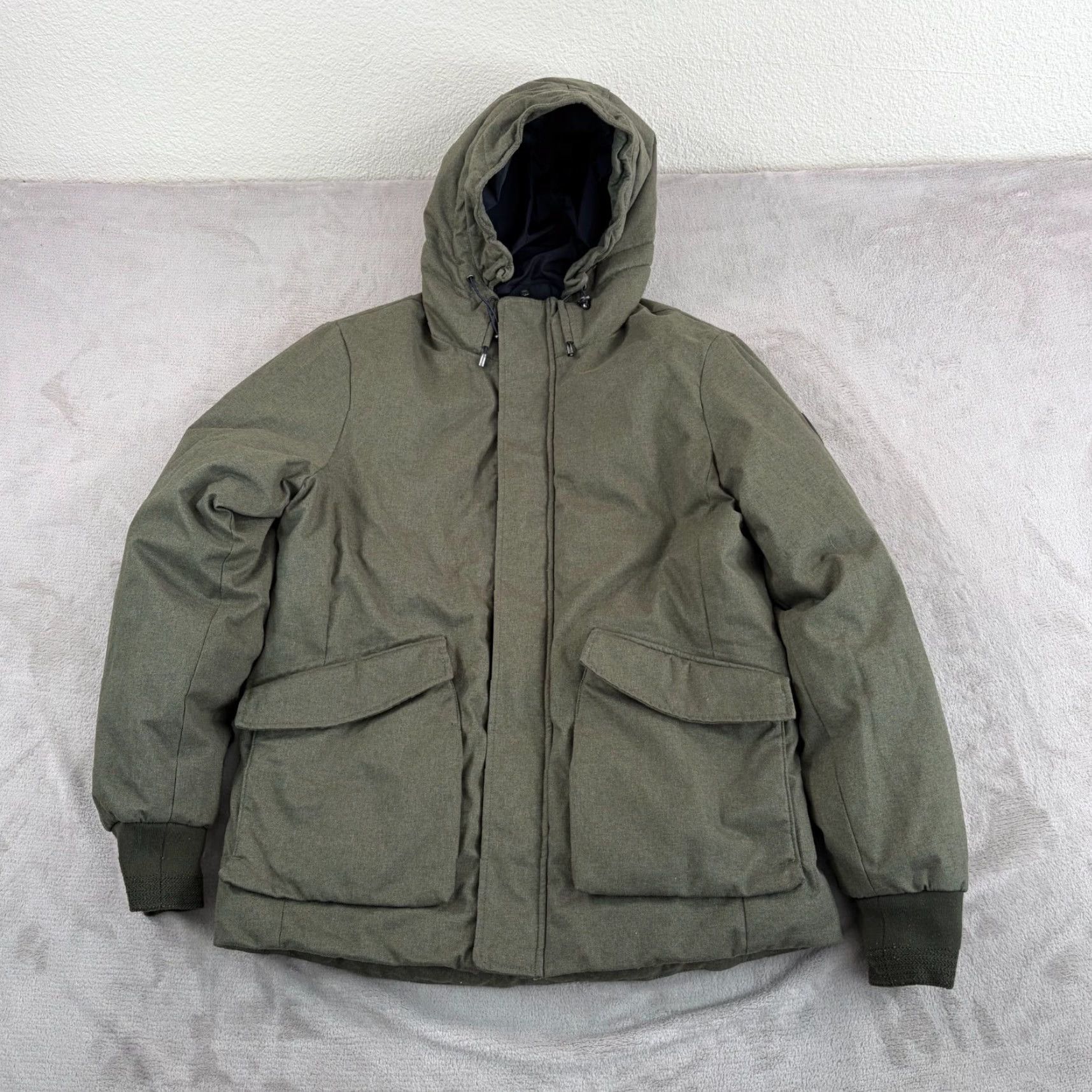 Scotch & Soda SCOTCH & SODA Full Zip Hooded Snow Jacket Large Olive Chore Pockets Insulated Size US L / EU 52-54 / 3 - 4 Thumbnail