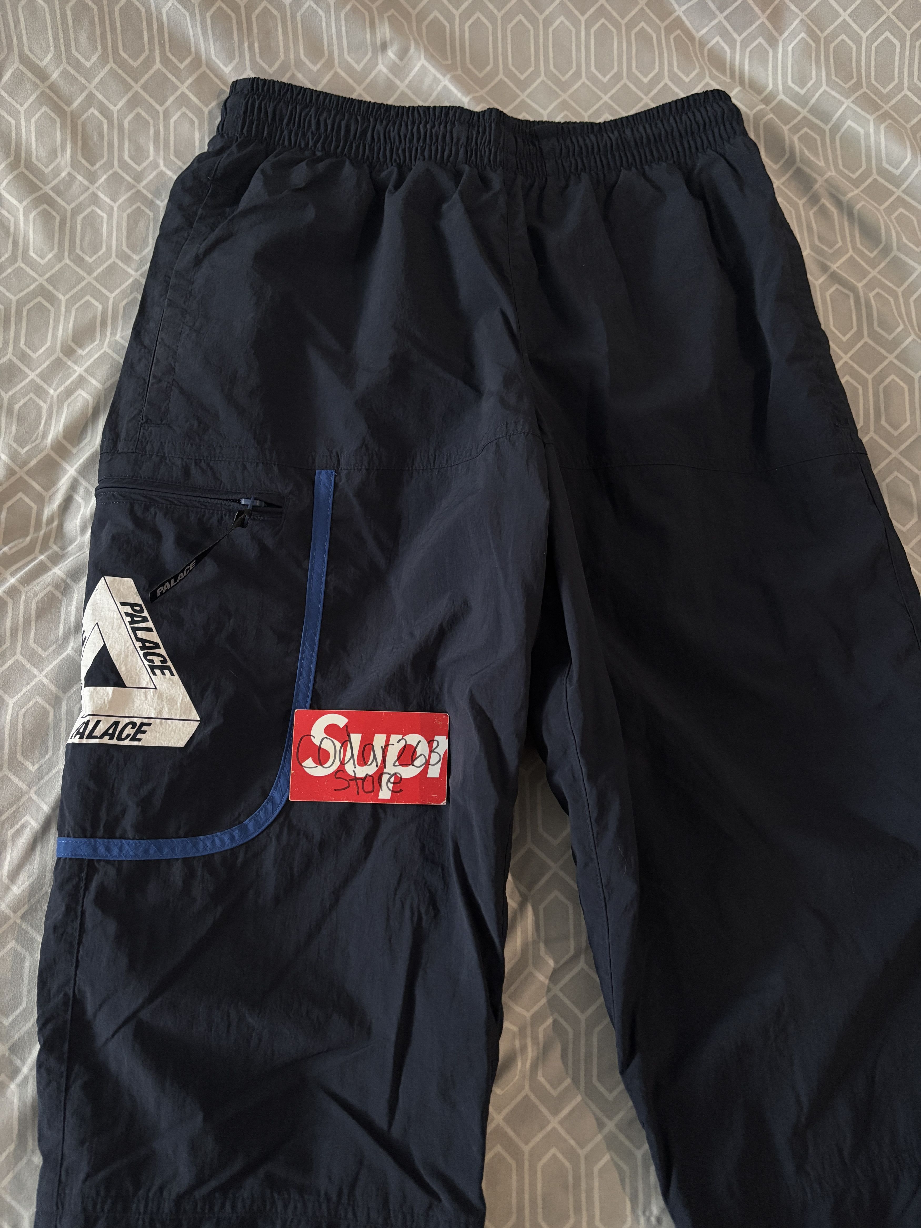 Palace 2017 Palace Over Park Shell Tri-Ferg Trackpants Navy Triferg Size US 30 / EU 46 - 4 Thumbnail