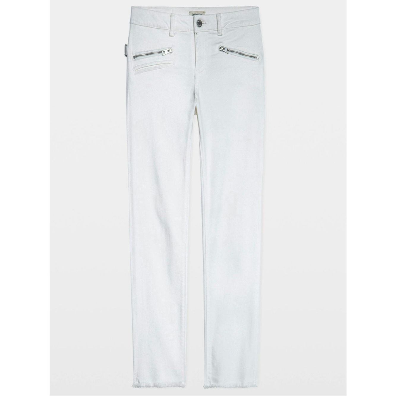 Zadig & Voltaire Zadig & Voltaire Ava Perm White Slim Crop Jeans Raw Hem Siz Size 28" / US 6 / IT 42 - 3 Thumbnail