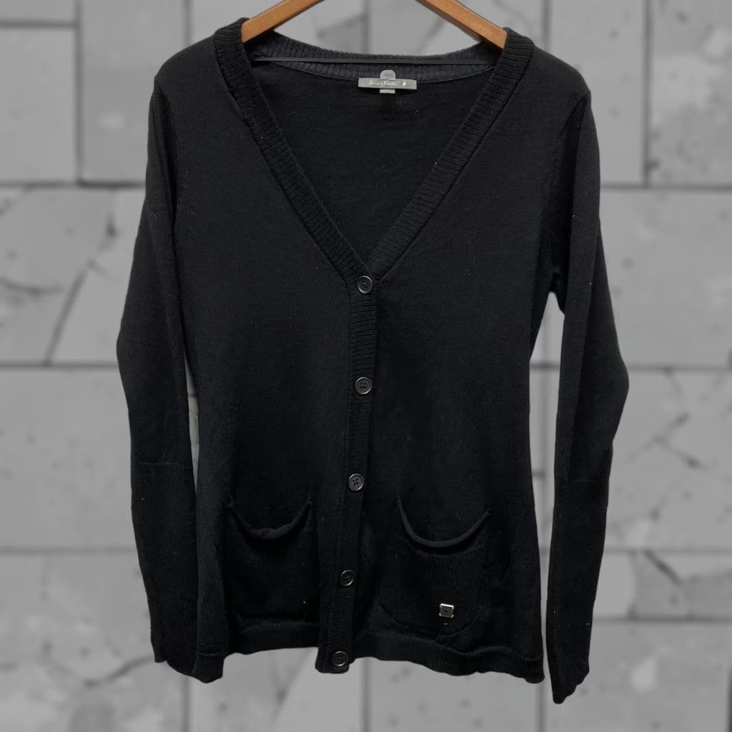 Smartwool Smartwood black button up wool cardigan sweater Womens Size M (collar needs fix) Size M / US 6-8 / IT 42-44 - 1 Thumbnail