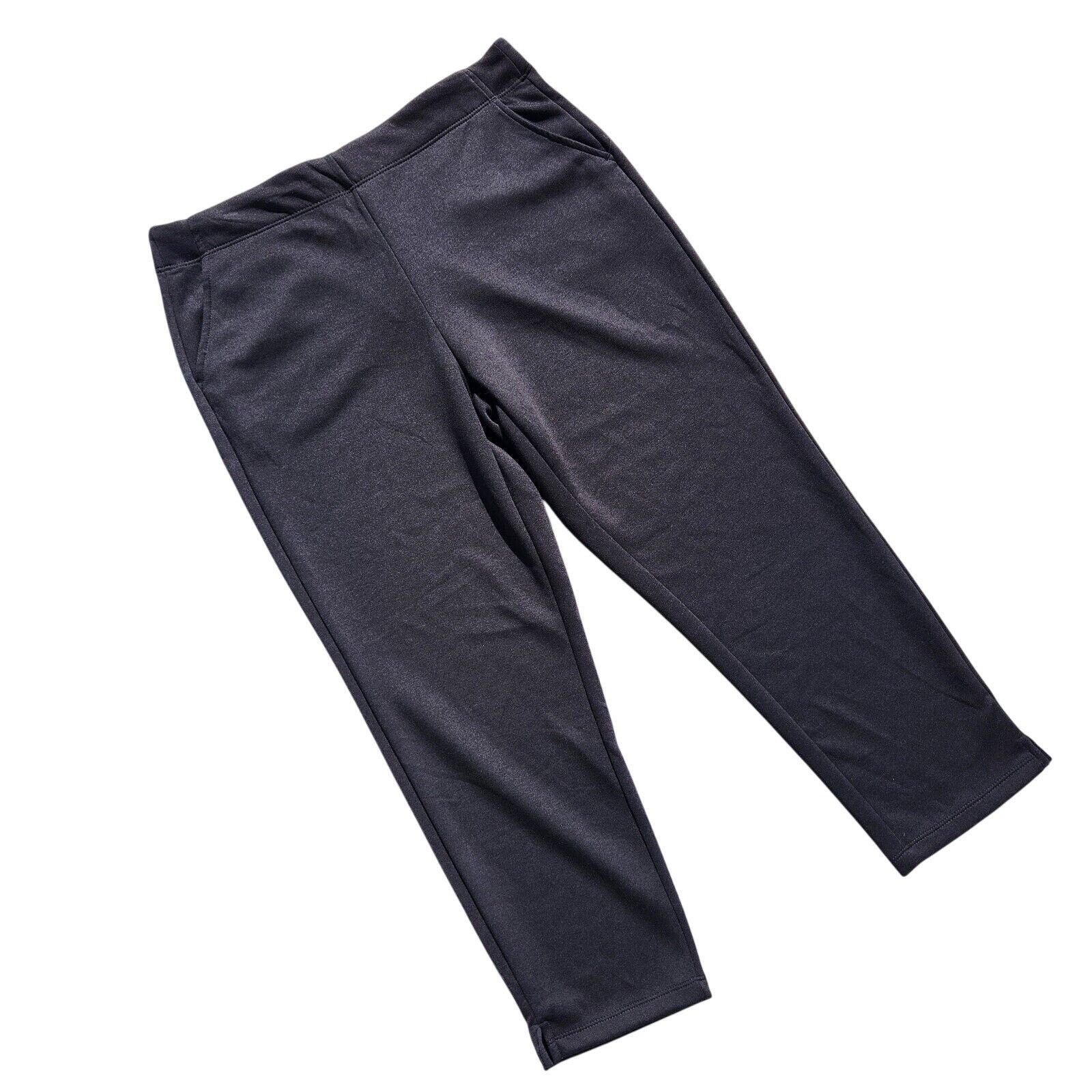 The Unbranded Brand Max Studio Women Black Knit Slim Cropped Trousers Waist 35 Size 35" - 3 Thumbnail
