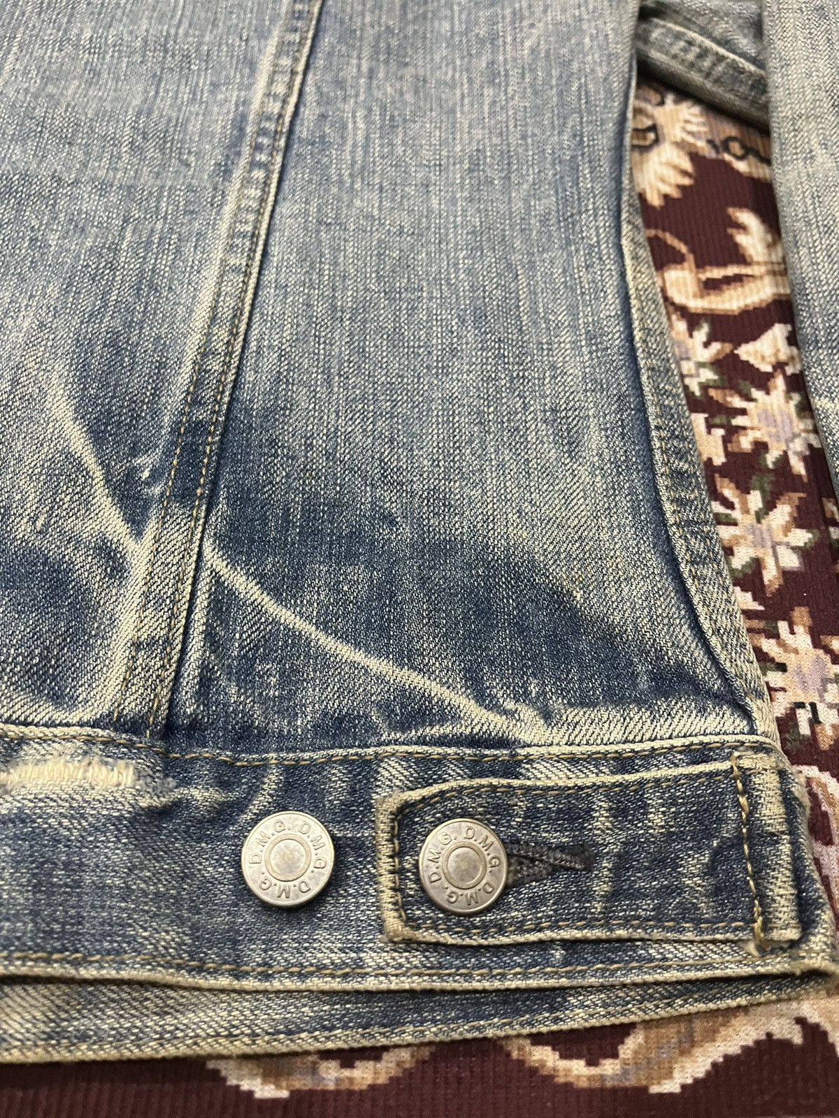 OMNIGOD Vintage Domingo Omnigod Distressed Stain Denim Jacket Size XS / US 0-2 / IT 36-38 - 17 Thumbnail