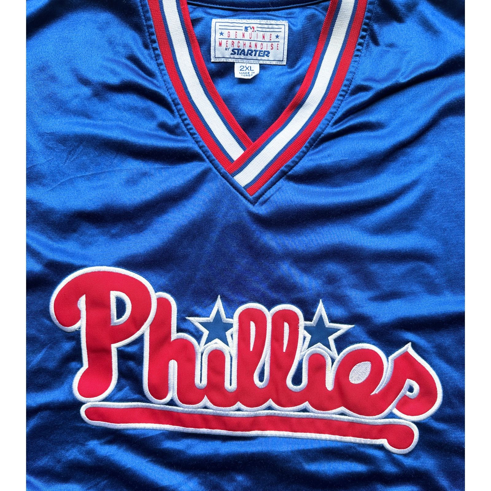 MLB × Starter Philadelphia Phillies 90s STARTER pullover 2XL blue vintage Size US XXL / EU 58 / 5 - 2 Thumbnail