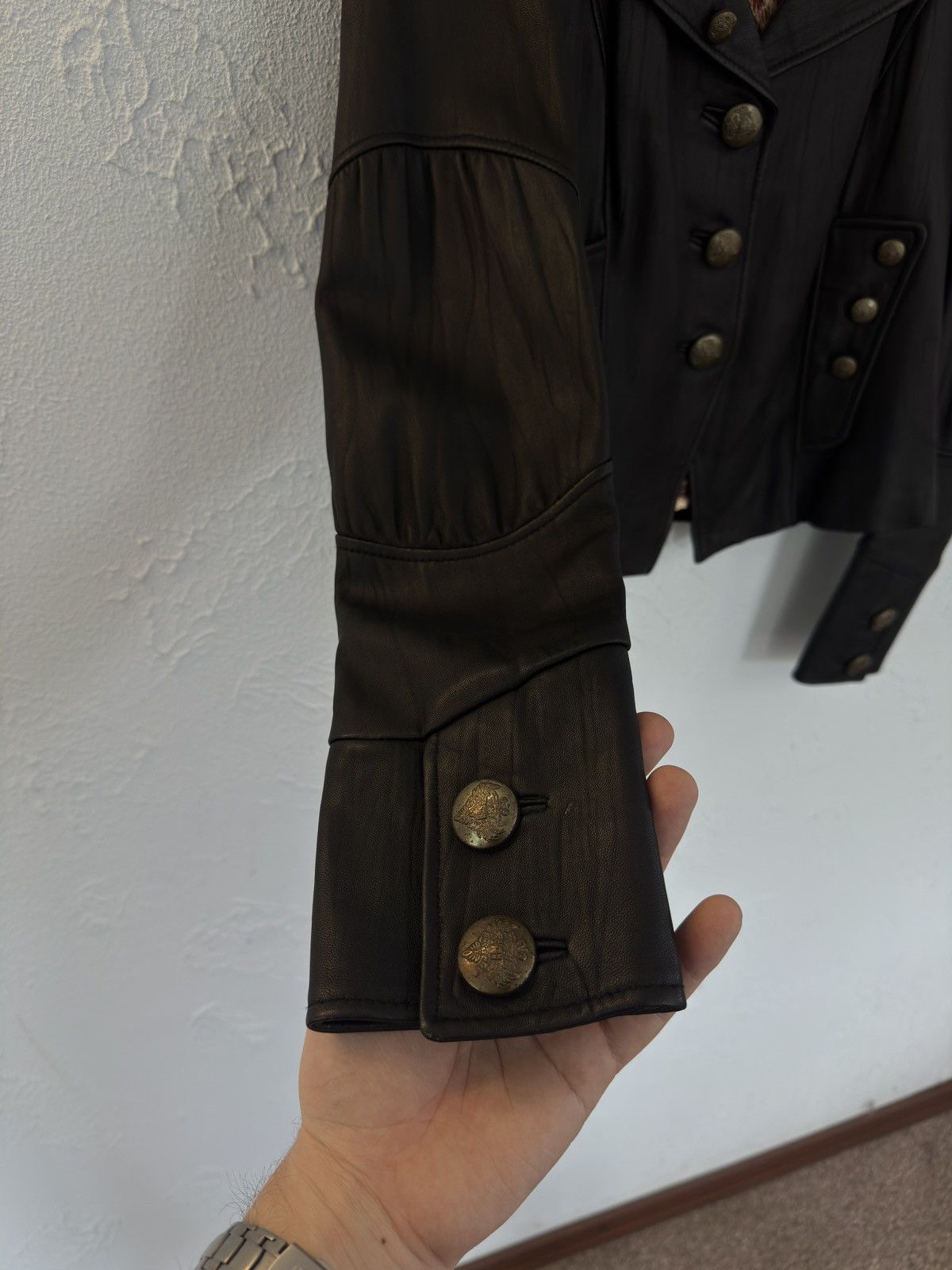 Other Vintage Napoleon Button Real Leather Jacket Blazer Size US S / EU 44-46 / 1 - 5 Thumbnail
