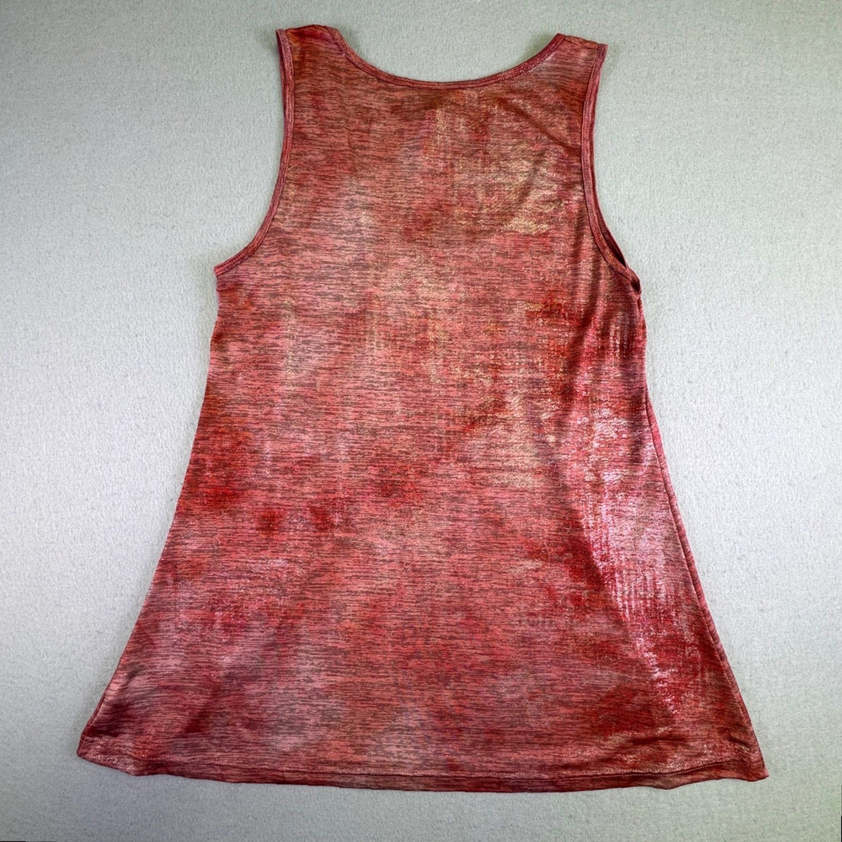 BKE BKE Buckle Shirt Blouse Women's Large Red Metallic Foil Space Dye Tank Top Size L / US 10 / IT 46 - 6 Thumbnail