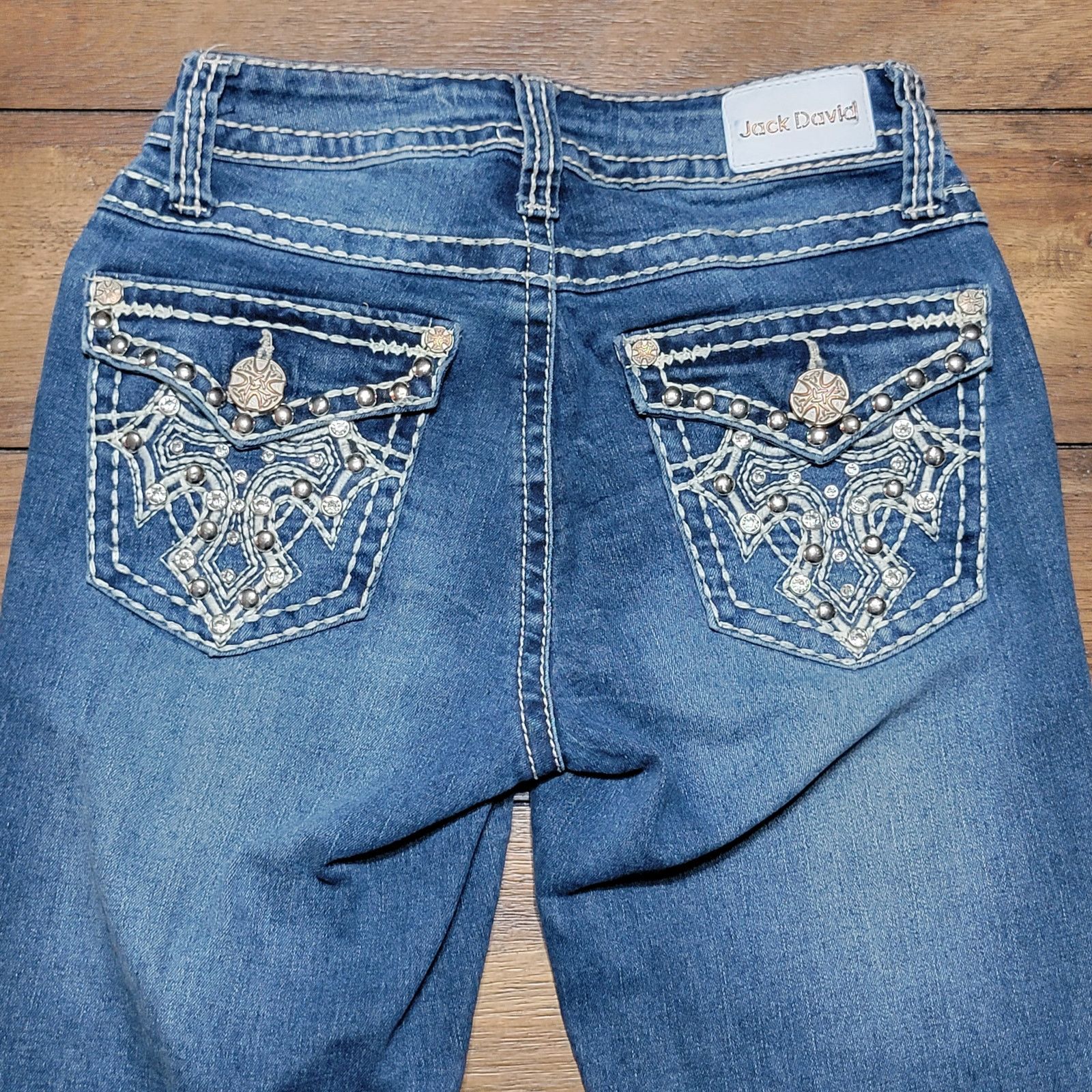 Other Jack David Straight Denim Jeans w/ Studs and Bling - Size 1 Size 25" / US 0 / IT 36 - 4 Thumbnail