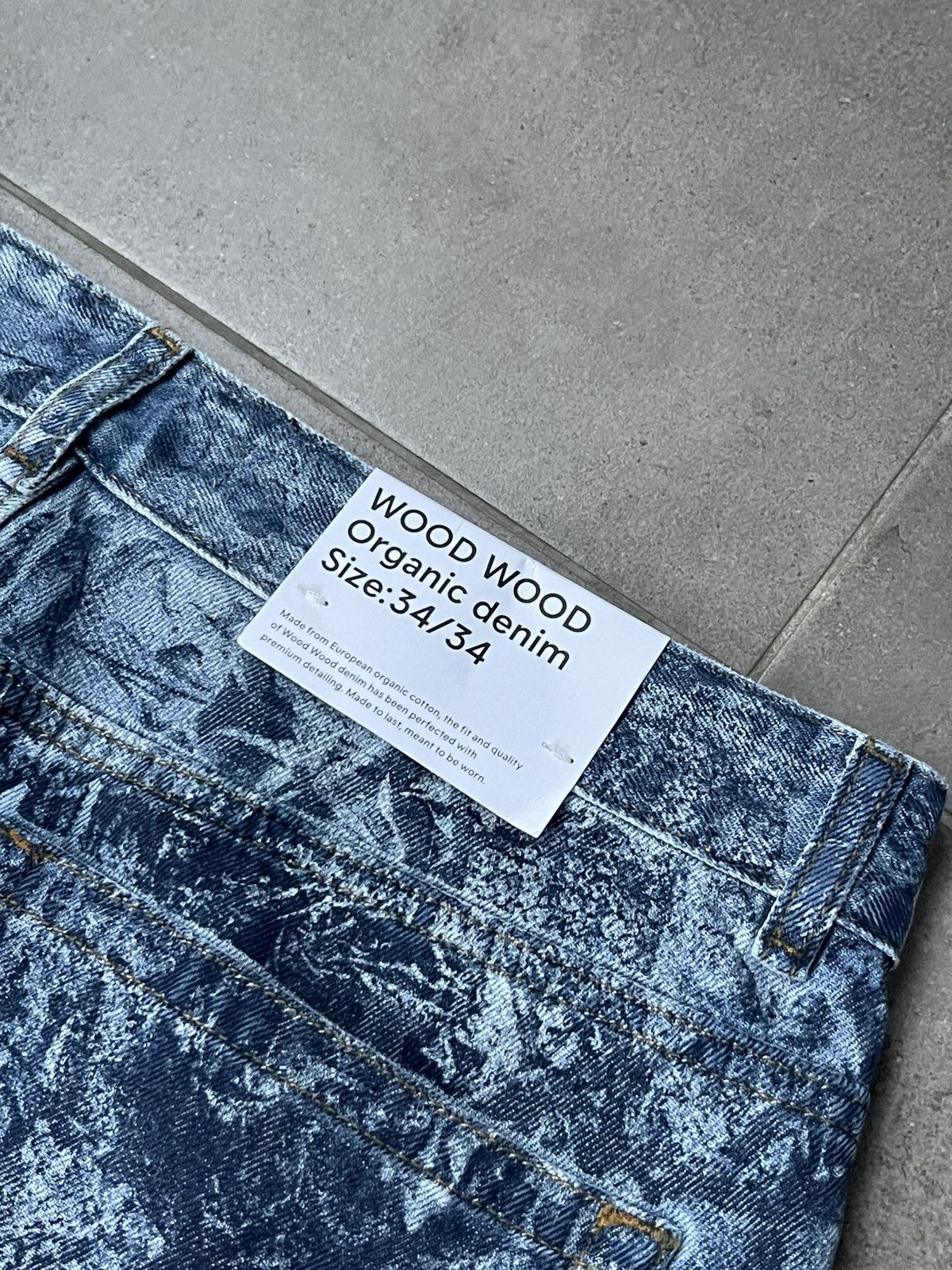 Wood Wood !DS! SS24 Wood Wood Paulo Loose Leg Floral Wash Denim Pants Size US 32 / EU 48 - 25 Thumbnail