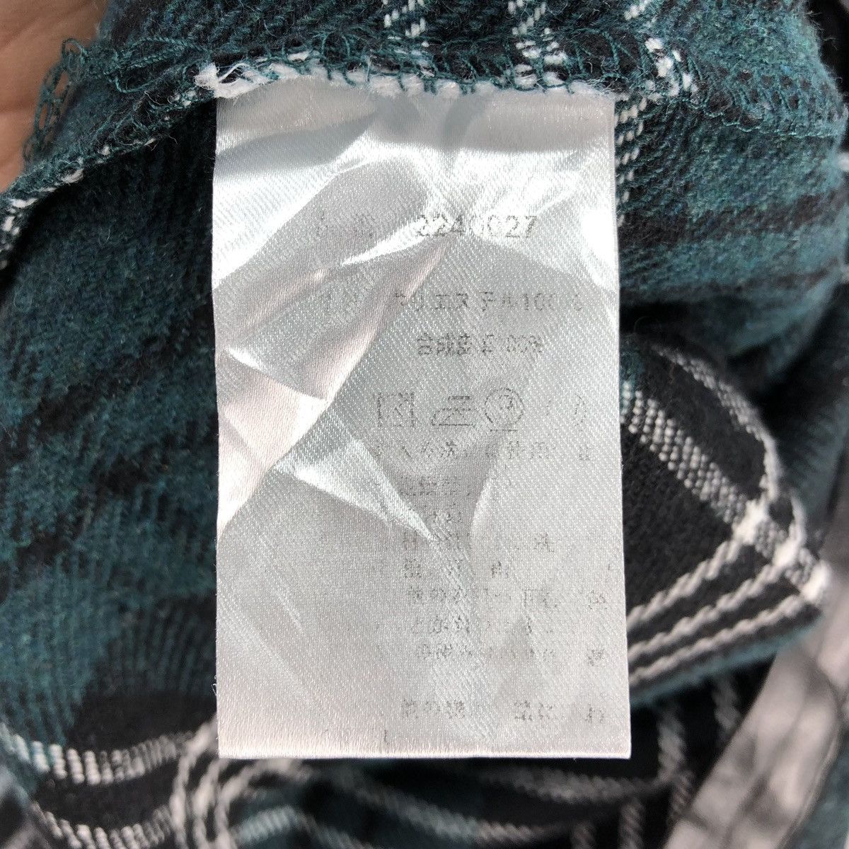 Japanese Brand Vintage Flannel Green Tartan Check Snap Button up by Gorge Size M / US 6-8 / IT 42-44 - 14 Thumbnail