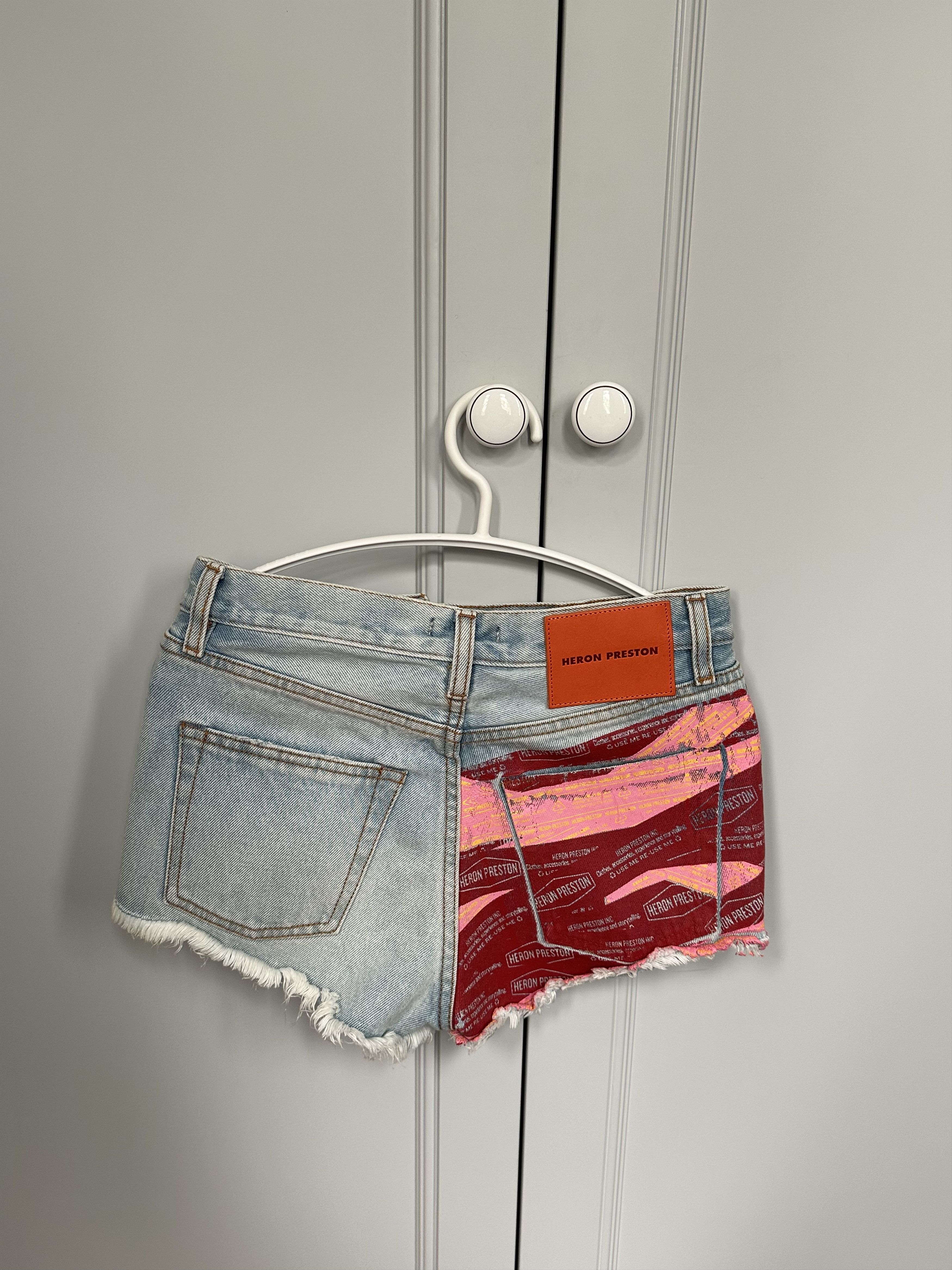 Heron Preston Heron Preston tape print denim shorts Size 24" / US 00 / IT 34 - 2 Thumbnail