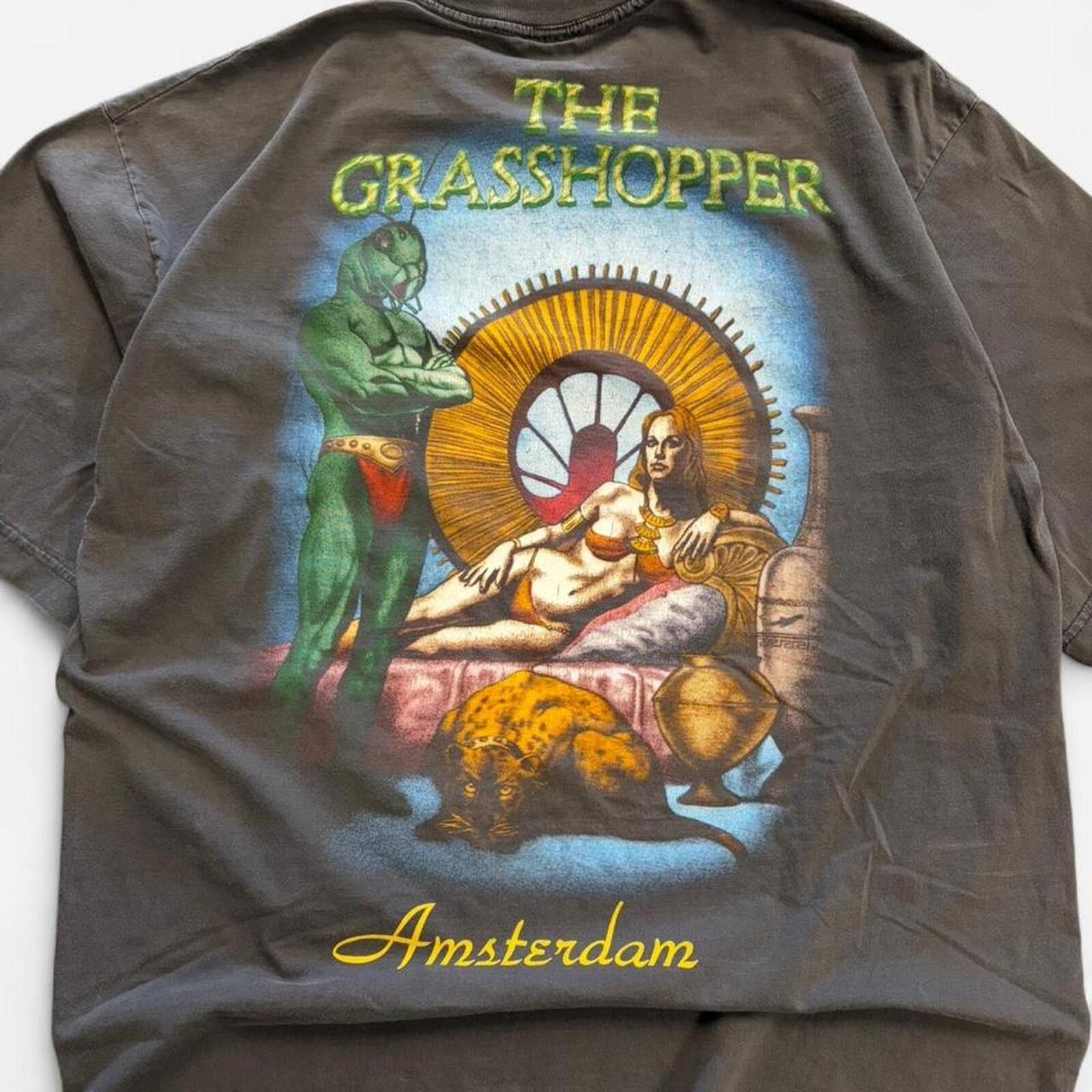 Vintage Vintage 90s The Grasshopper Cafe Amsterdam Tee Size US XL / EU 56 / 4 - 2 Thumbnail