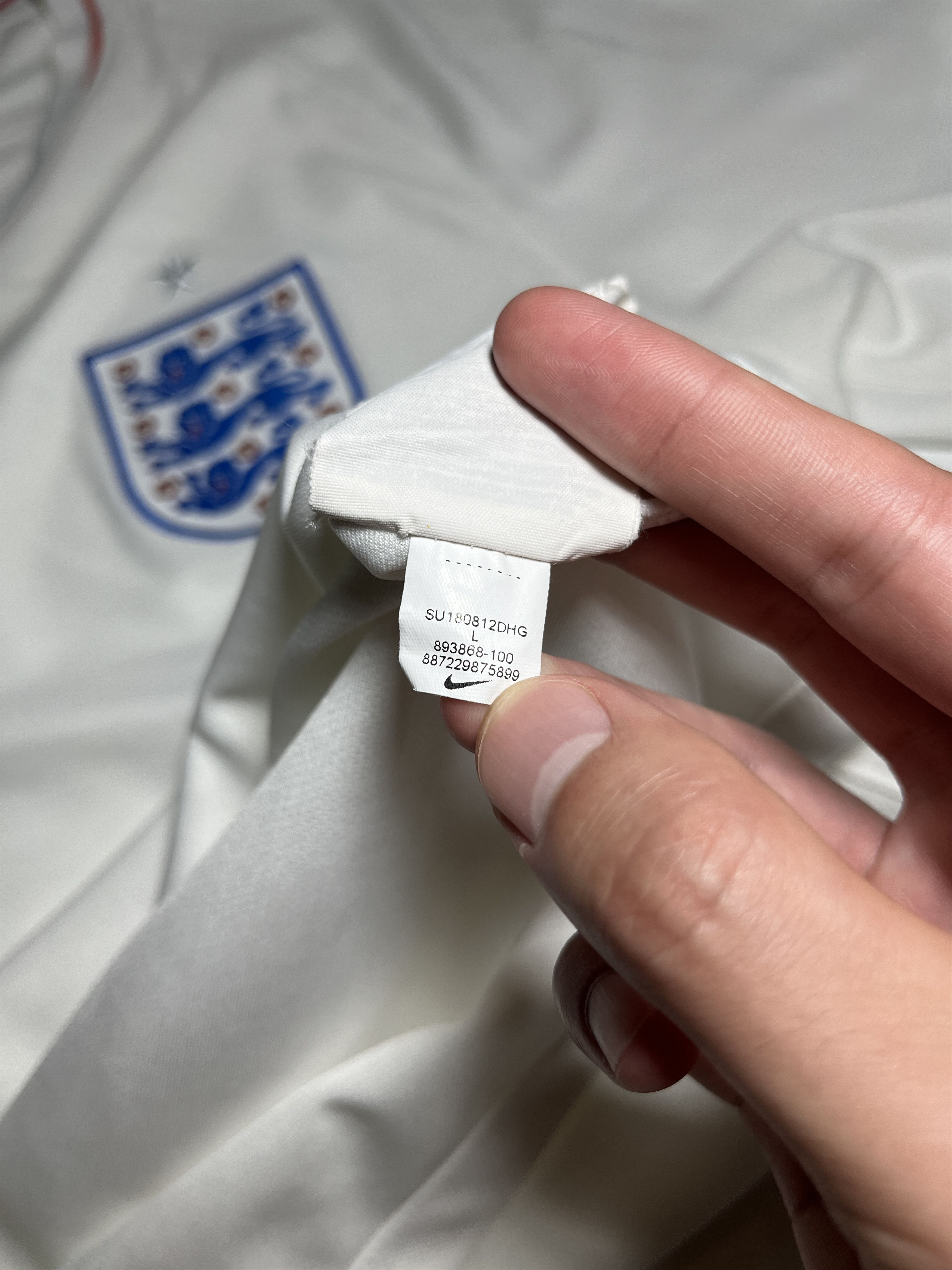 Nike Nike England National Team 2018-2019 Home Football Jersey Size US L / EU 52-54 / 3 - 10 Thumbnail