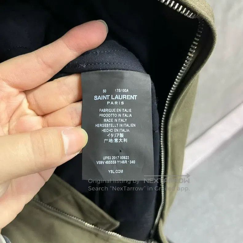 Saint Laurent Paris Saint Laurent Paris Military Green Solid Sheepskin Collar Size US M / EU 48-50 / 2 - 4 Thumbnail