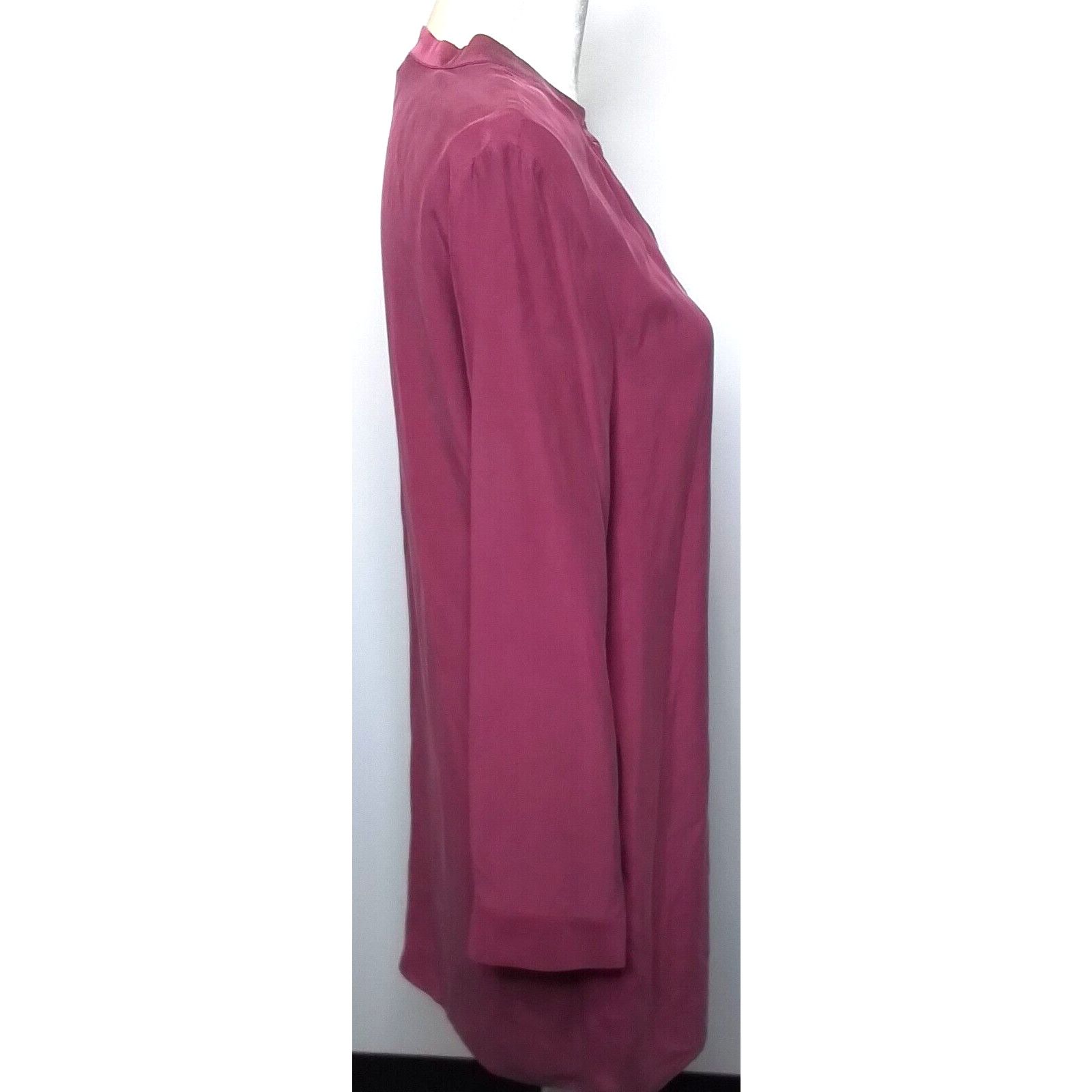 J. Jill J Jill Silk Dress Women's Medium Petite Long Sleeve Burgundy Size M / US 6-8 / IT 42-44 - 3 Thumbnail