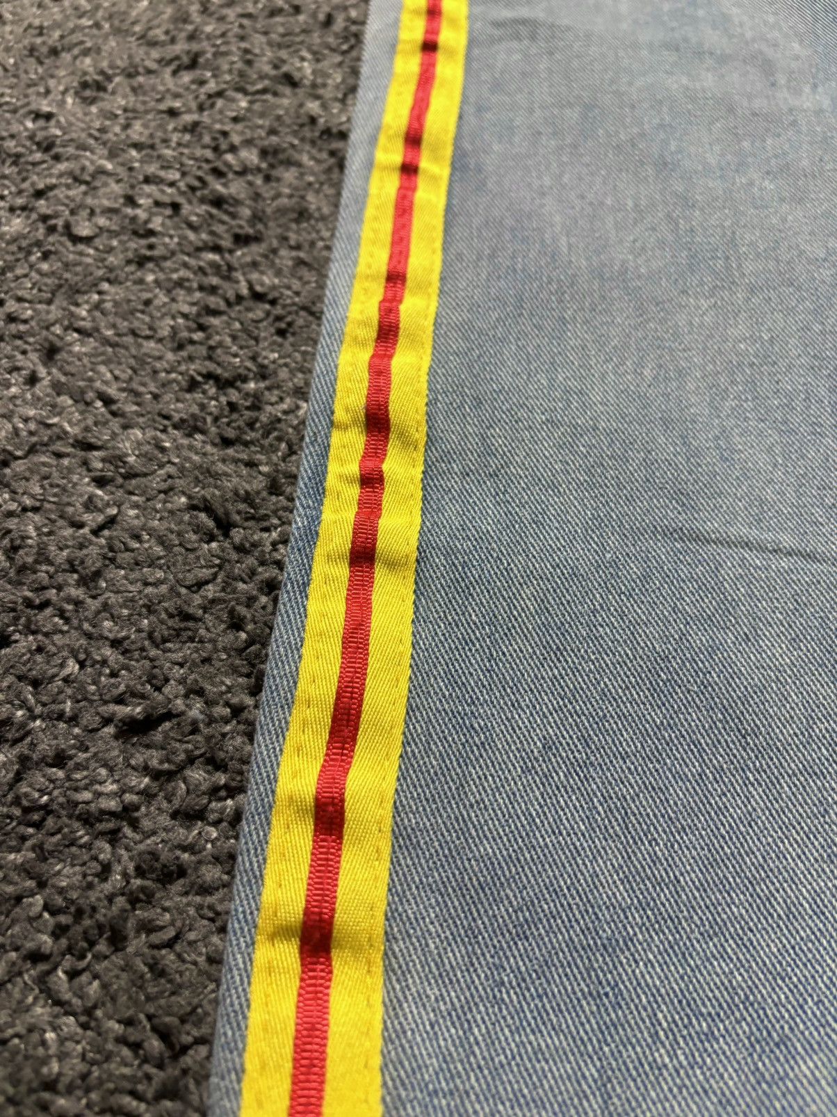 Jean × Vintage Vintage streetwear wide leg rare yellow blue baggy jeans Size US 33 - 8 Thumbnail