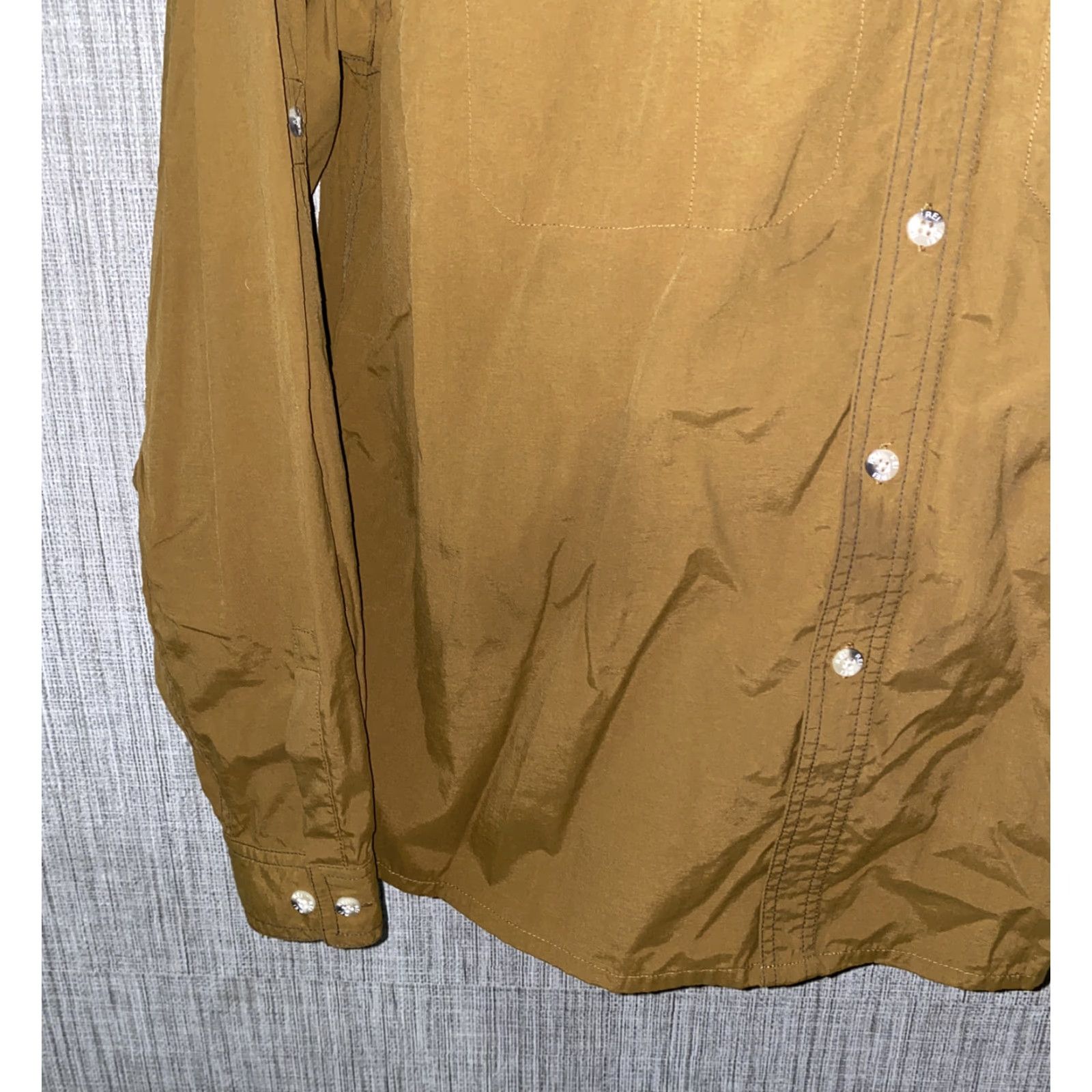 Vintage REI Shirt Mens Brown Nylon Long Sleeve Button-Front Size Large Collared Button-Up Regular Mens Size US L / EU 52-54 / 3 - 4 Thumbnail